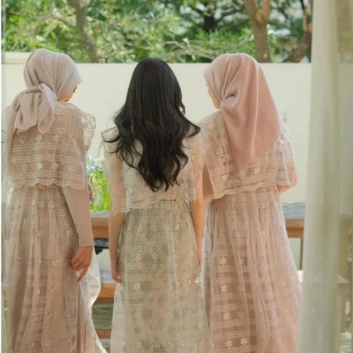 Image of Abinaya - Mona Tunik | mewah cantik elegan kondangan pesta kekinian brokat lace
