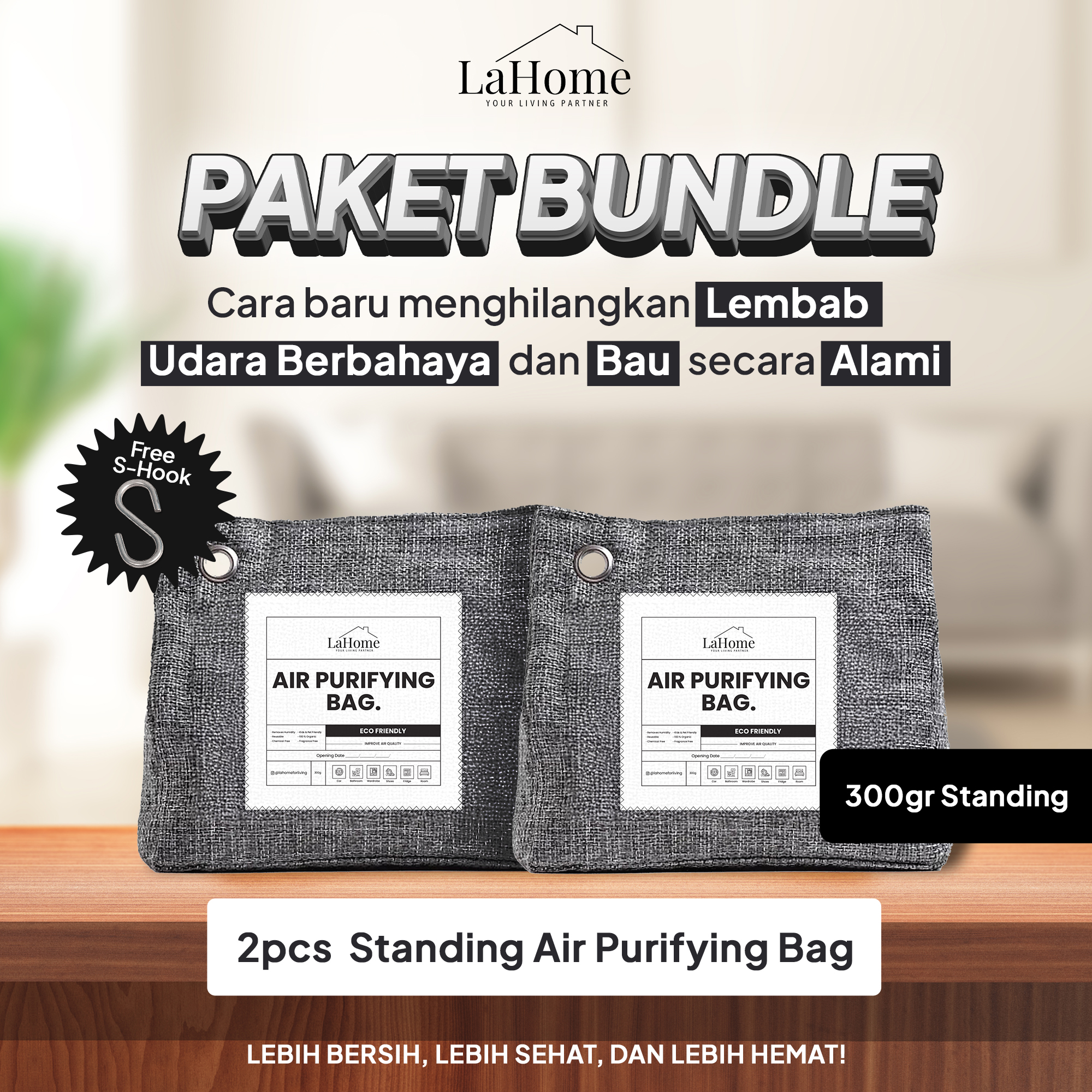 LaHome AIR PURIFYING BAG Bundling 2 Pcs 300g Standing Pouch