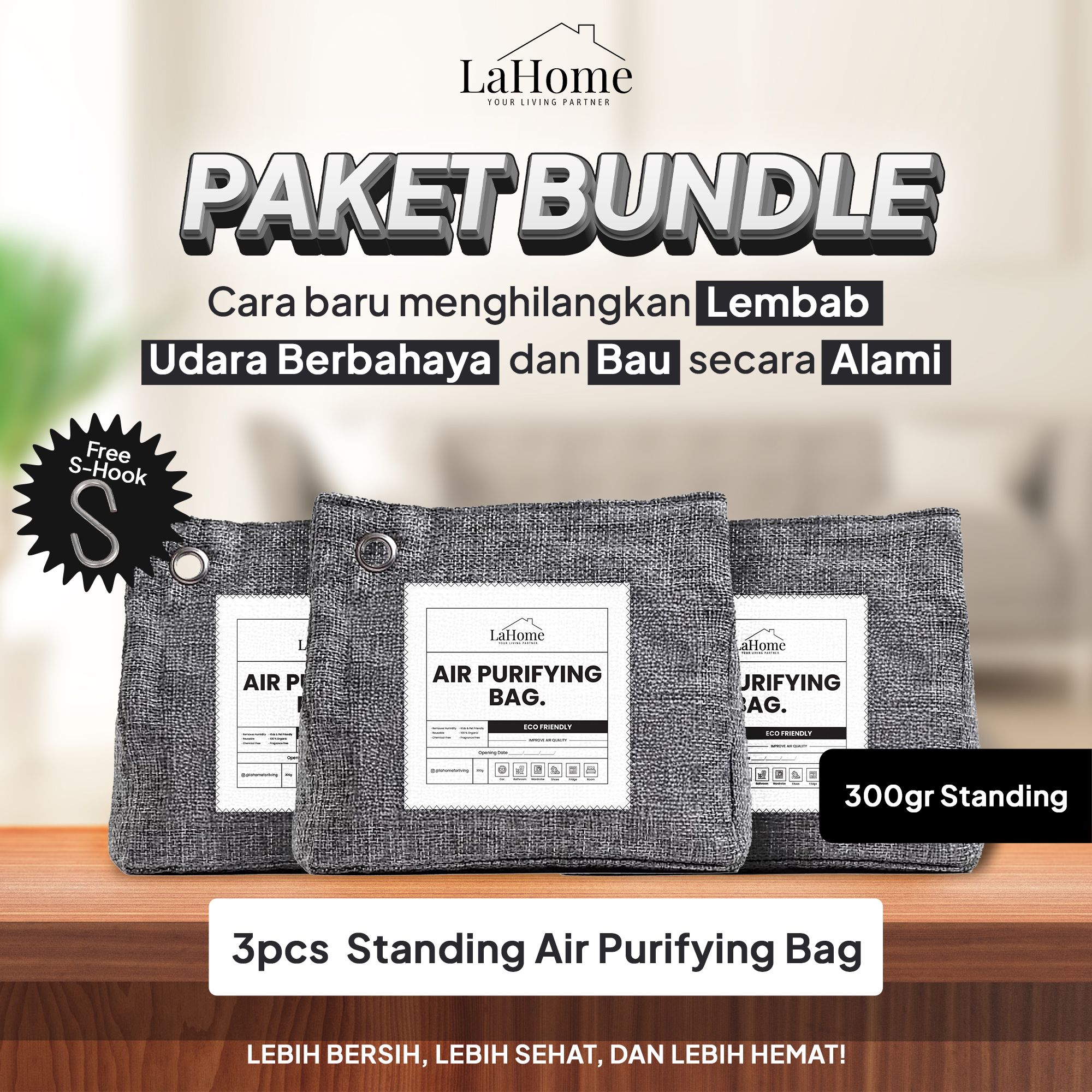 LaHome AIR PURIFYING BAG Bundling 3 Pcs 300g Standing Pouch