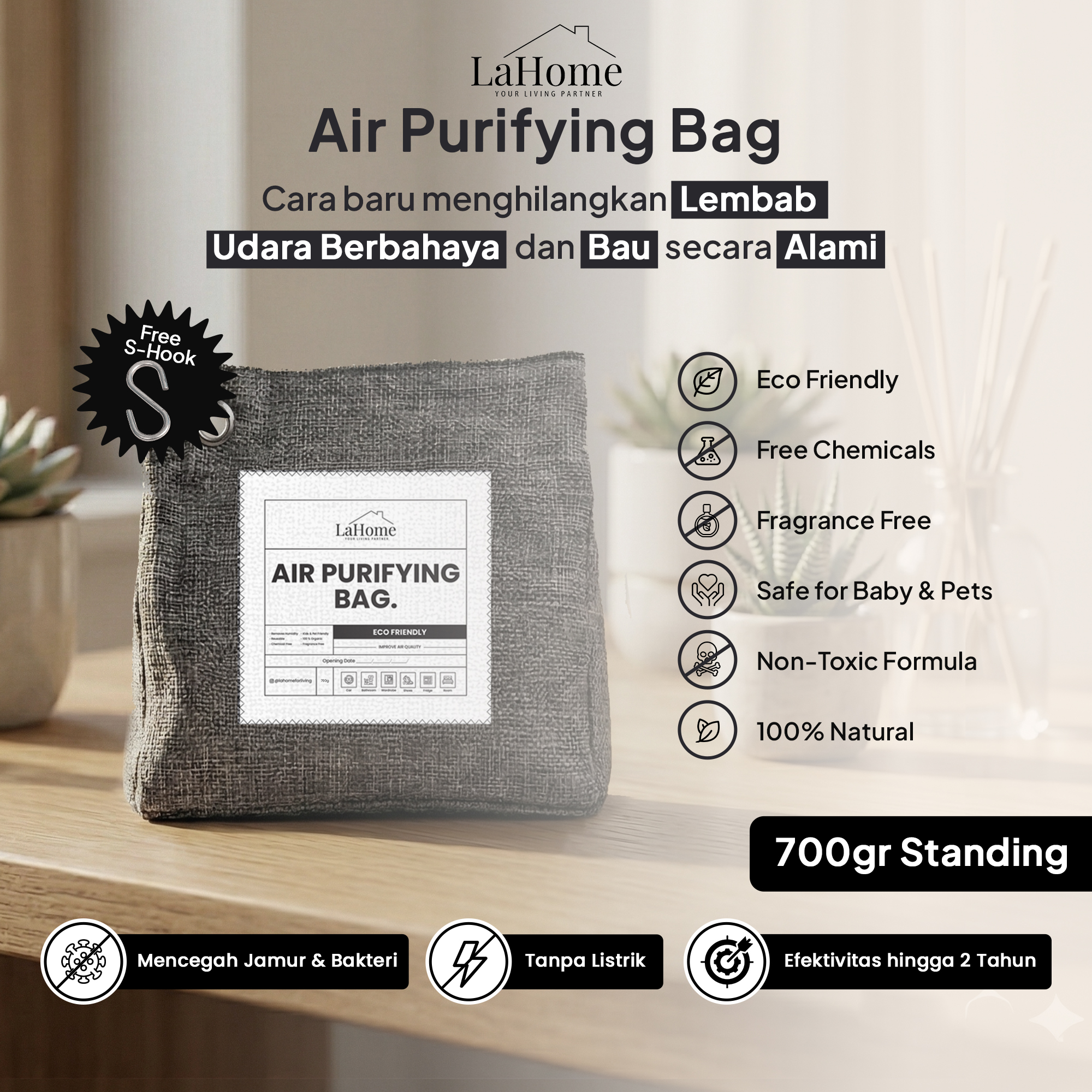 LaHome Living 700g Standing Pouch AIR PURIFYING BAG