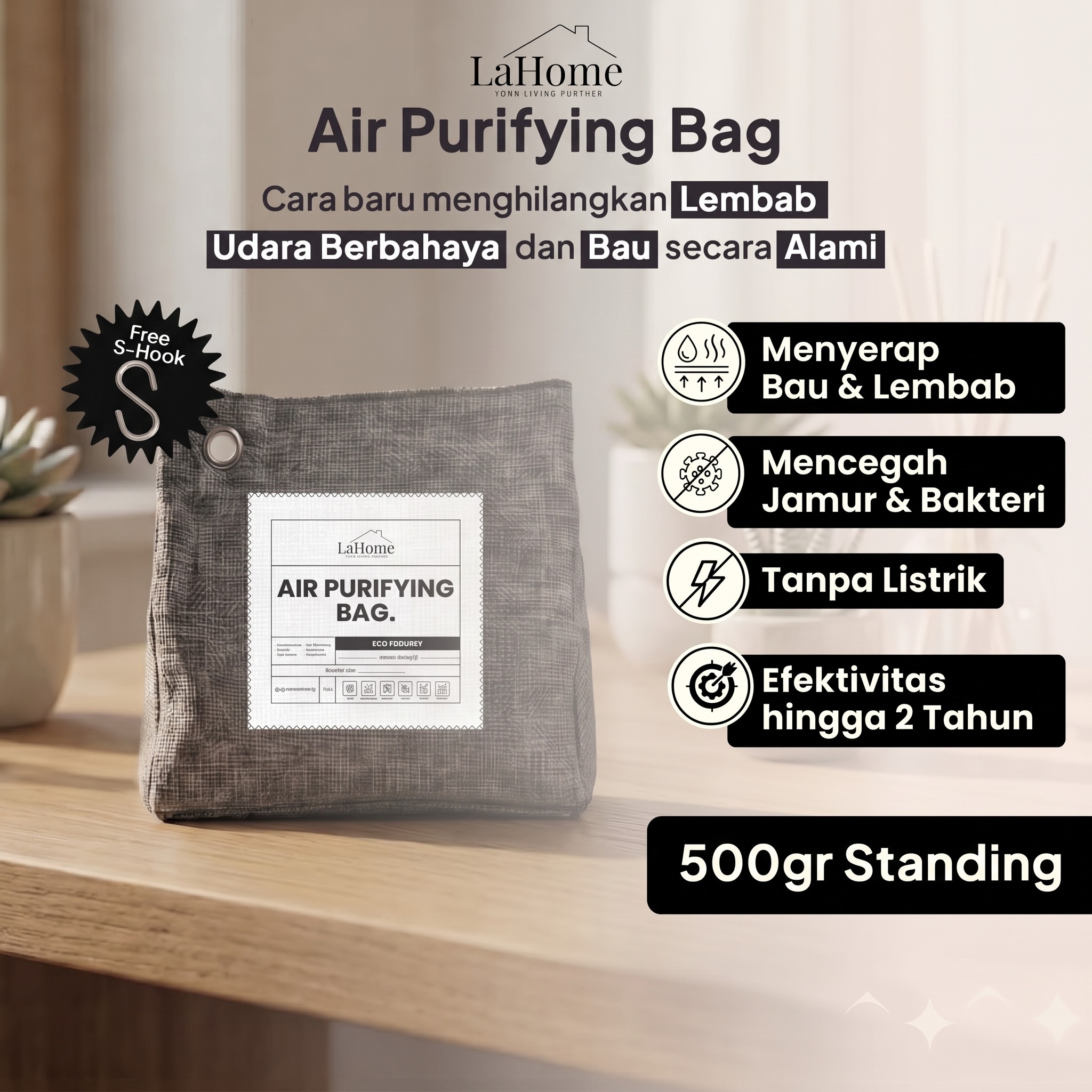 LaHome Living 500g Standing Pouch AIR PURIFYING BAG