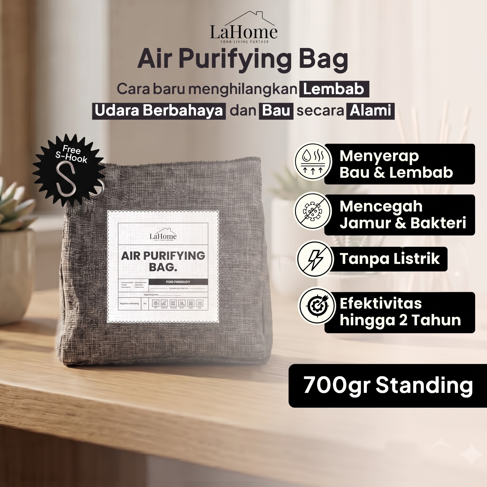 LaHome Living 700g Standing Pouch AIR PURIFYING BAG