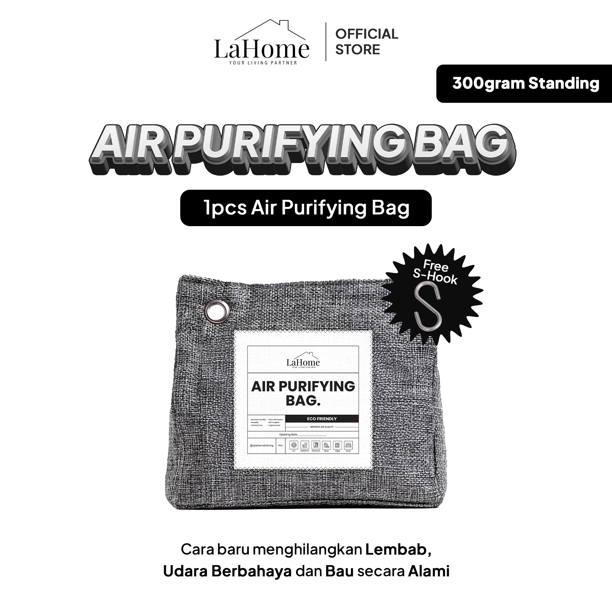 LaHome Living 300g Standing Pouch AIR PURIFYING BAG