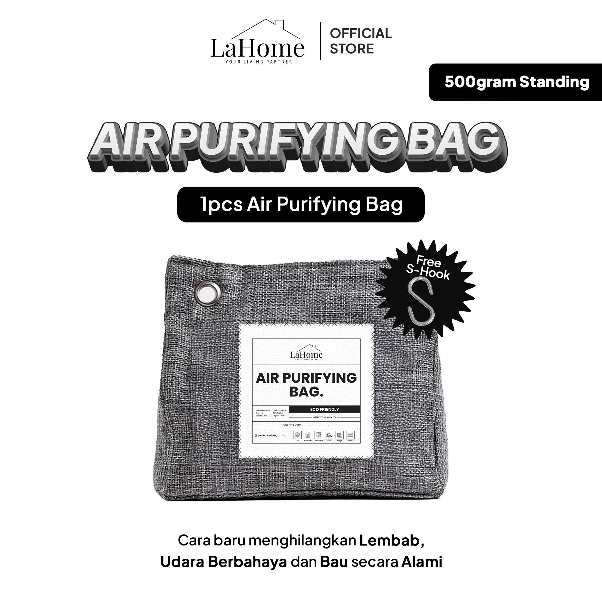 LaHome Living 500g Standing Pouch AIR PURIFYING BAG