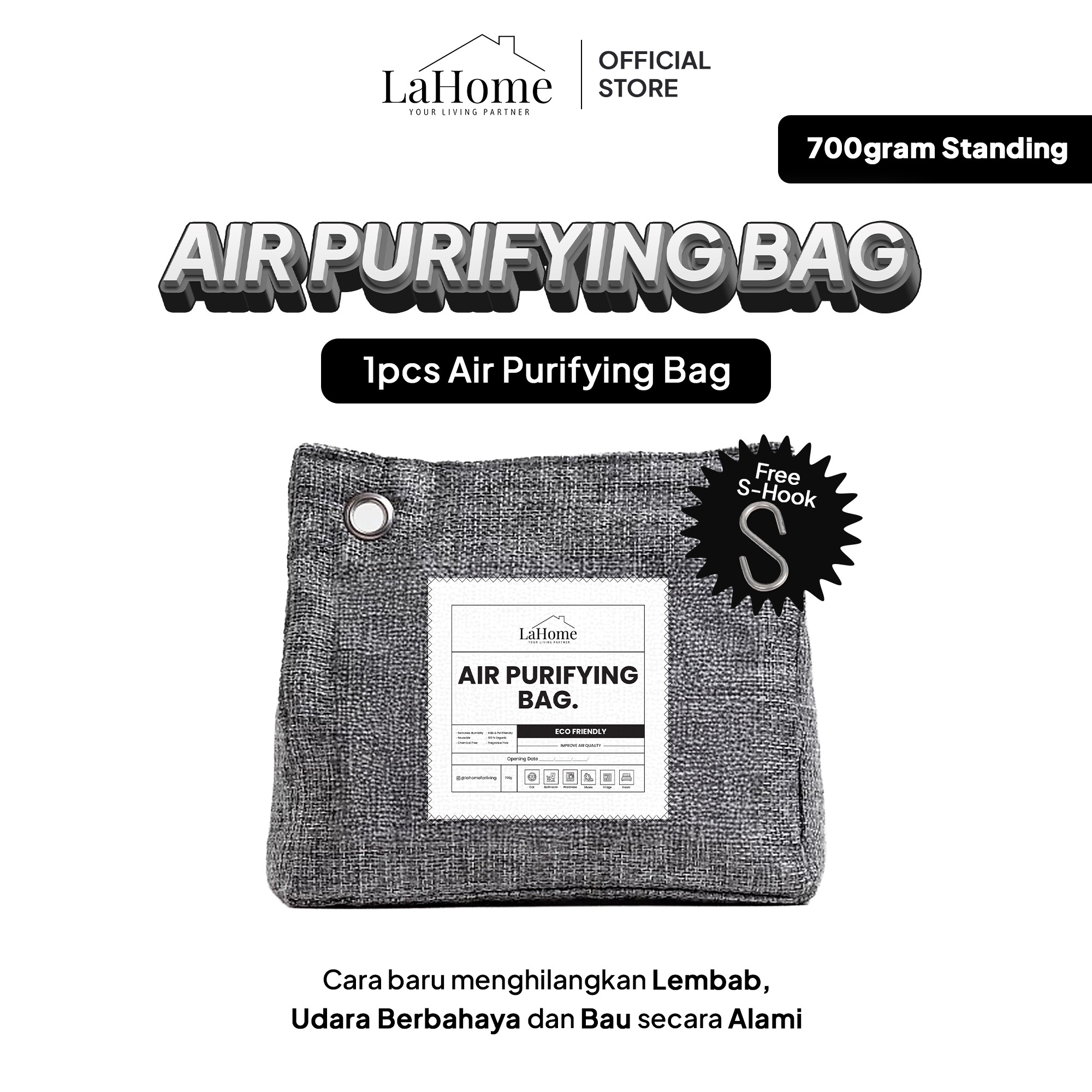 LaHome Living 700g Standing Pouch AIR PURIFYING BAG