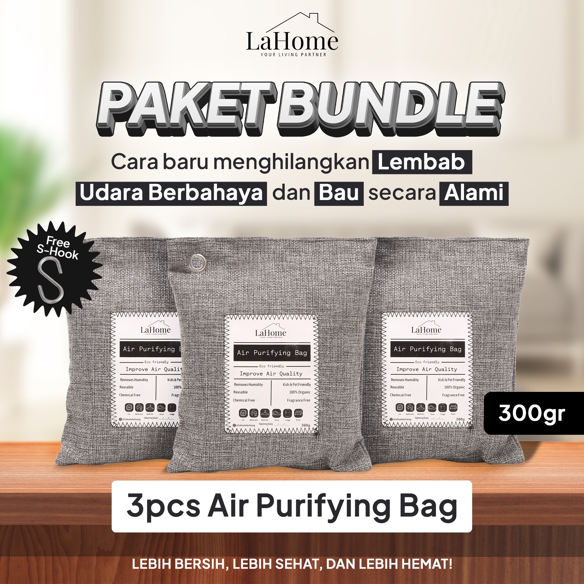 LaHome Living 300g 3pcs Bundling AIR PURIFYING BAG