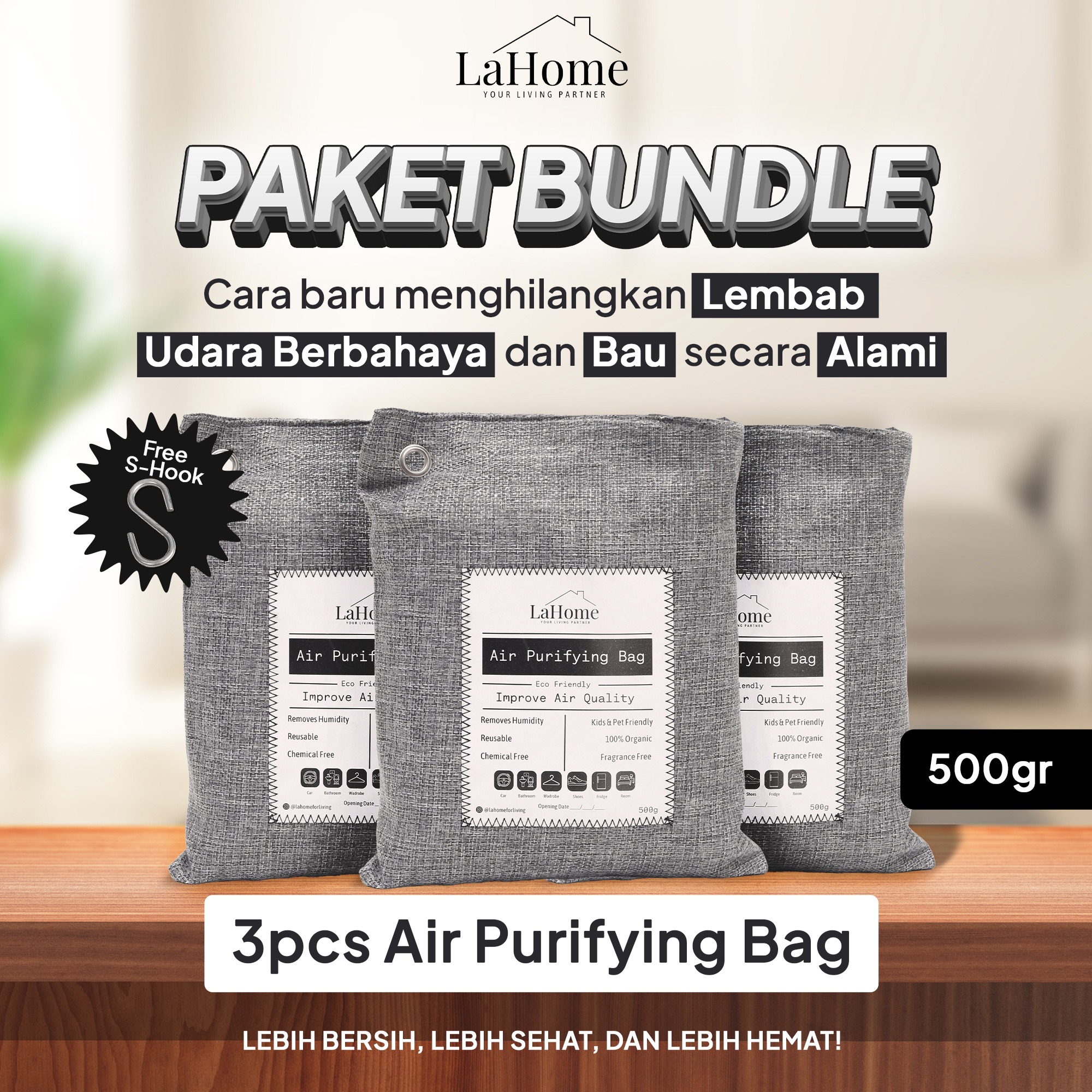 LaHome Living 500g 3pcs Bundling AIR PURIFYING BAG