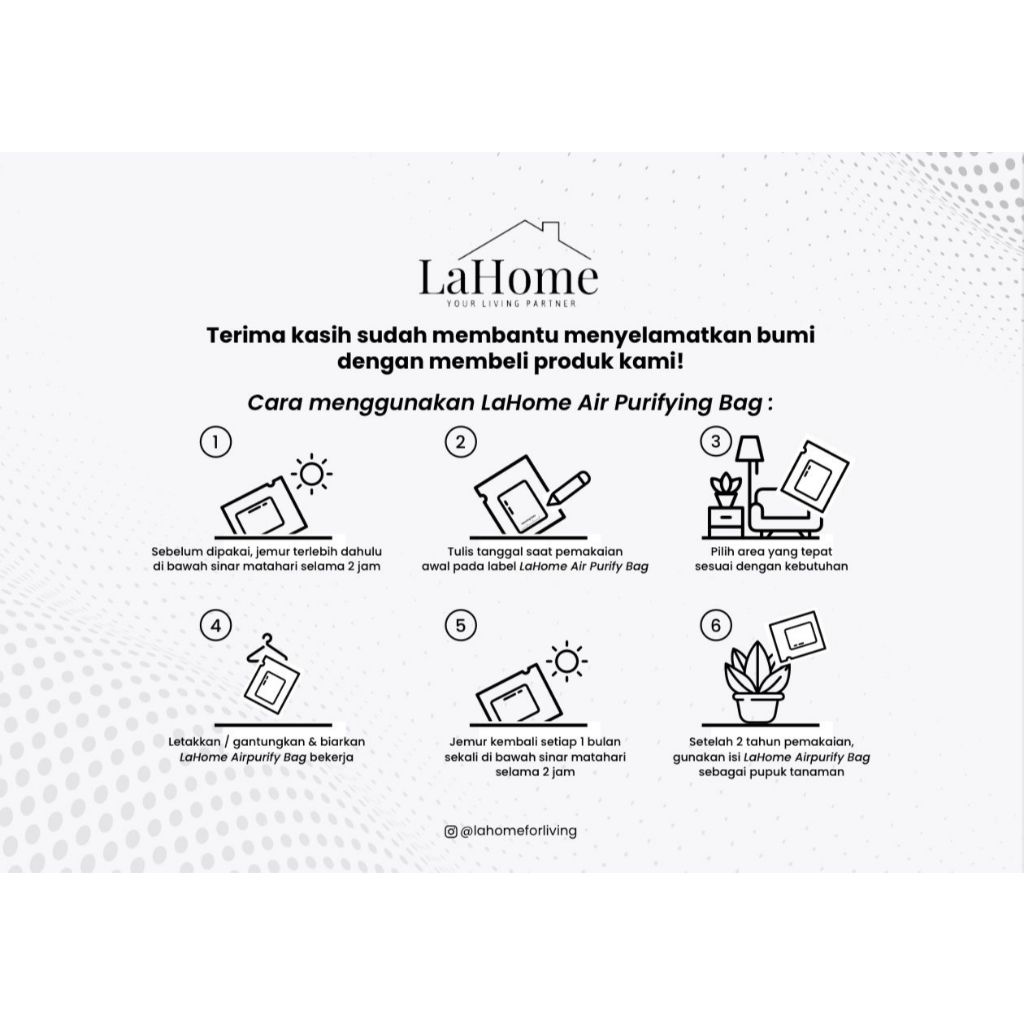 LaHome Living 500g Standing Pouch AIR PURIFYING BAG