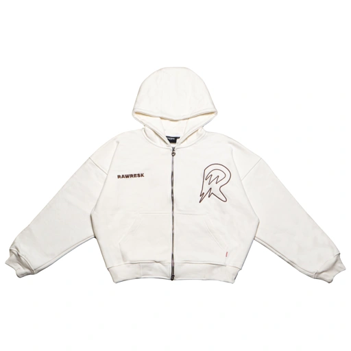 Image of “R”ECON EMBROIDERY DOUBLE ZIPPER HOODIE (BW)