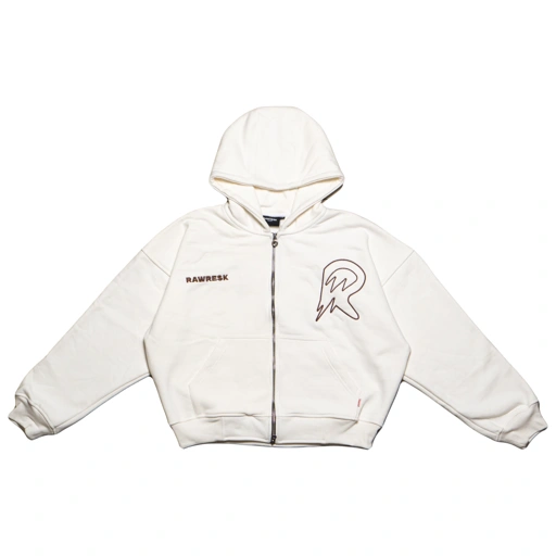 Image of “R”ECON EMBROIDERY DOUBLE ZIPPER HOODIE (BW)