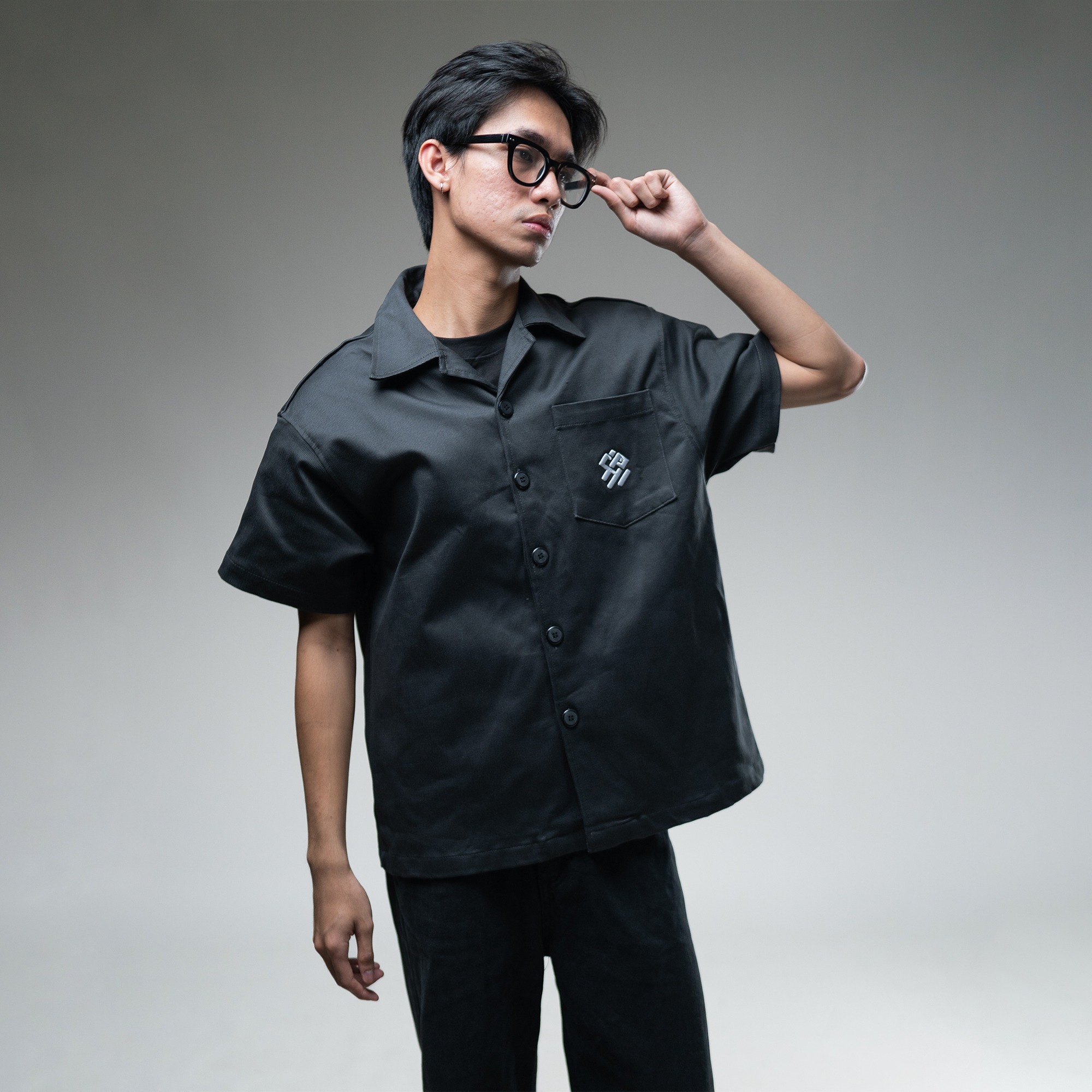 SHIRT BOXY CANVAS GREY BAJIKI