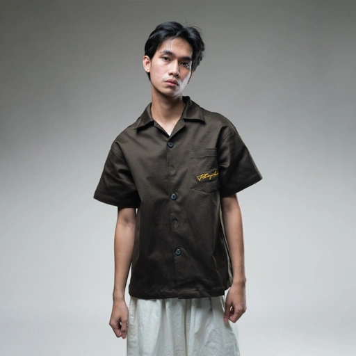 Image of SHIRT BOXY CANVAS COKLAT CULTURE DEPT LONTARA