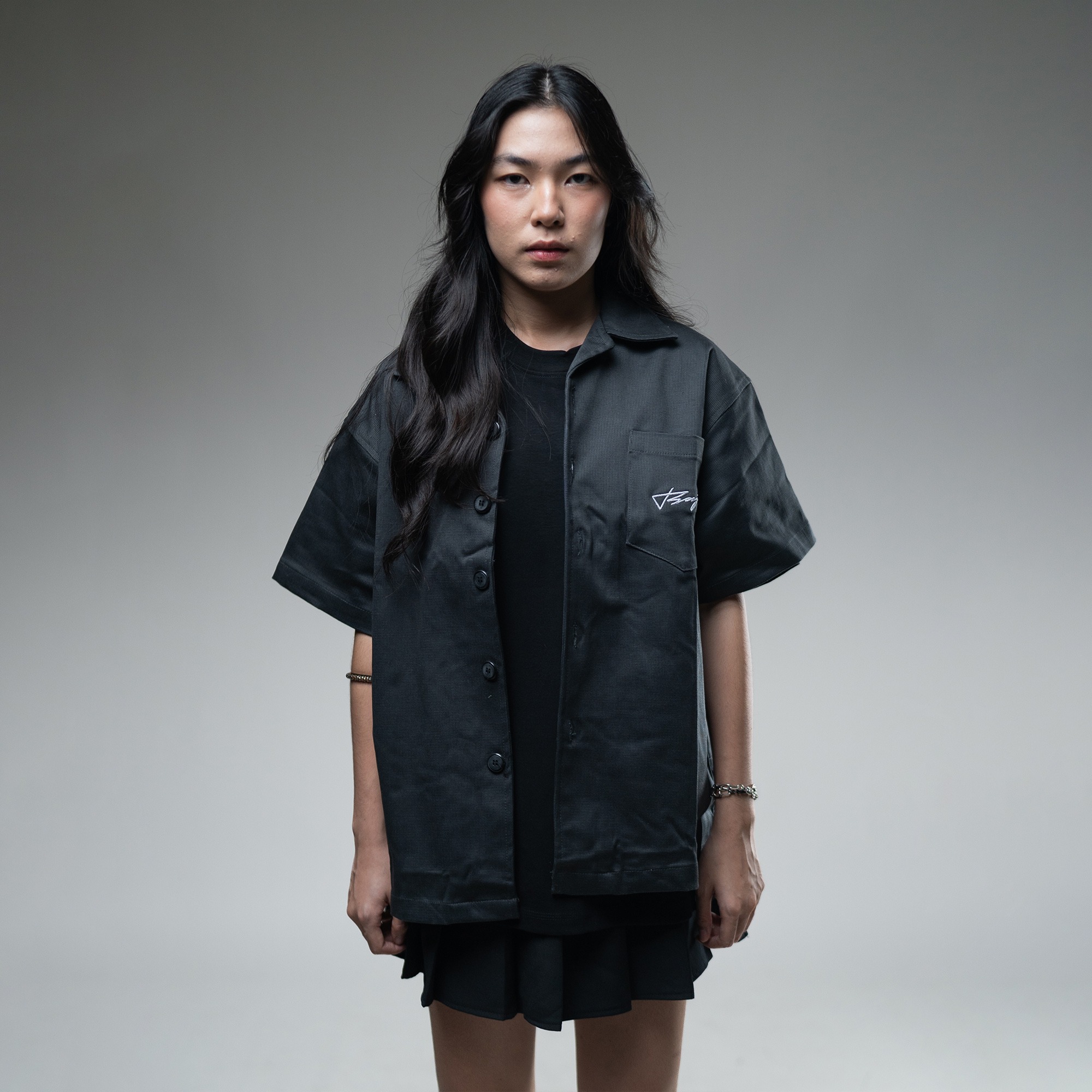 SHIRT BOXY CANVAS GREY CULTURE DEPT LONTARA