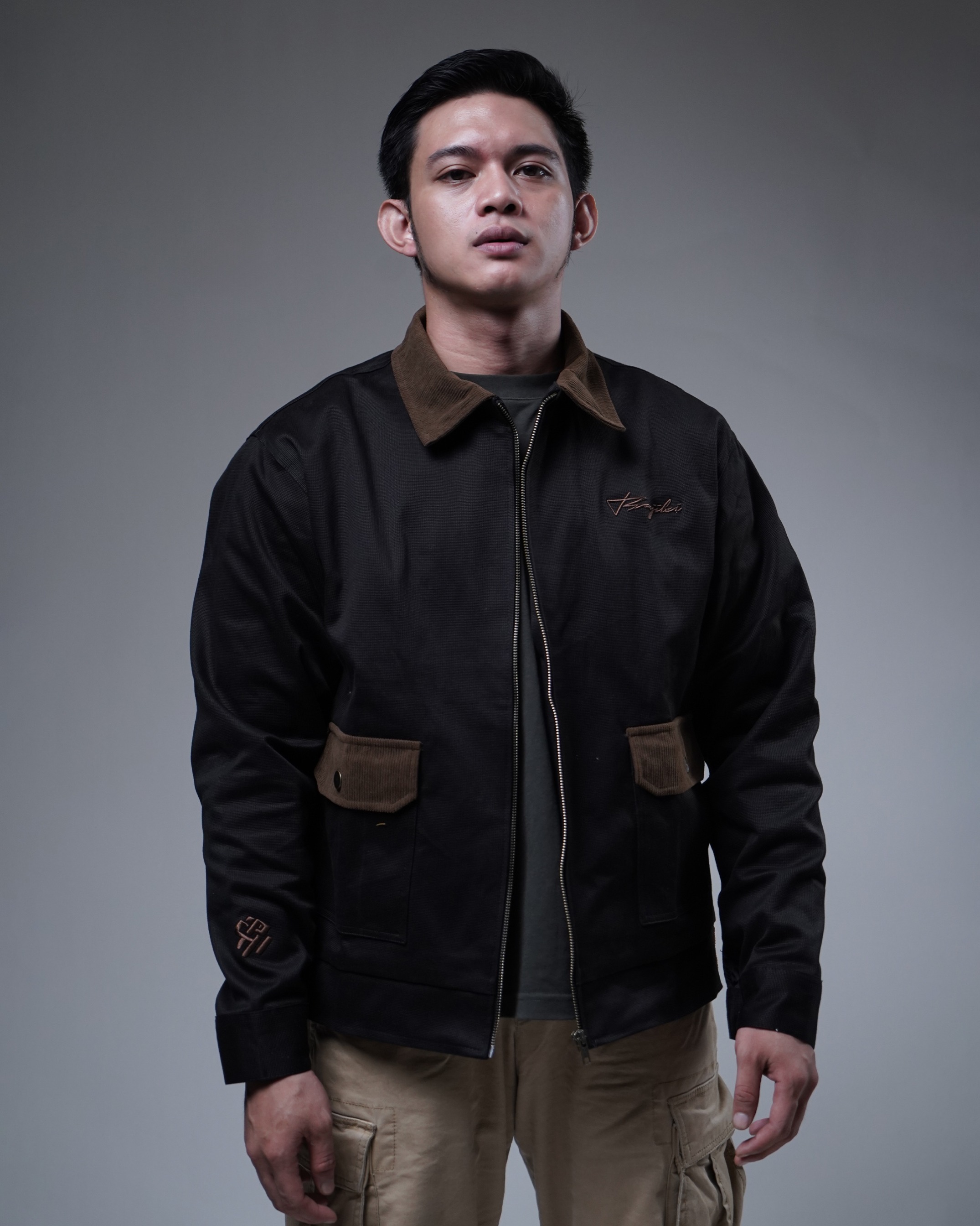 WORK JACKET BOXY CULTDEPT HITAM COKLAT