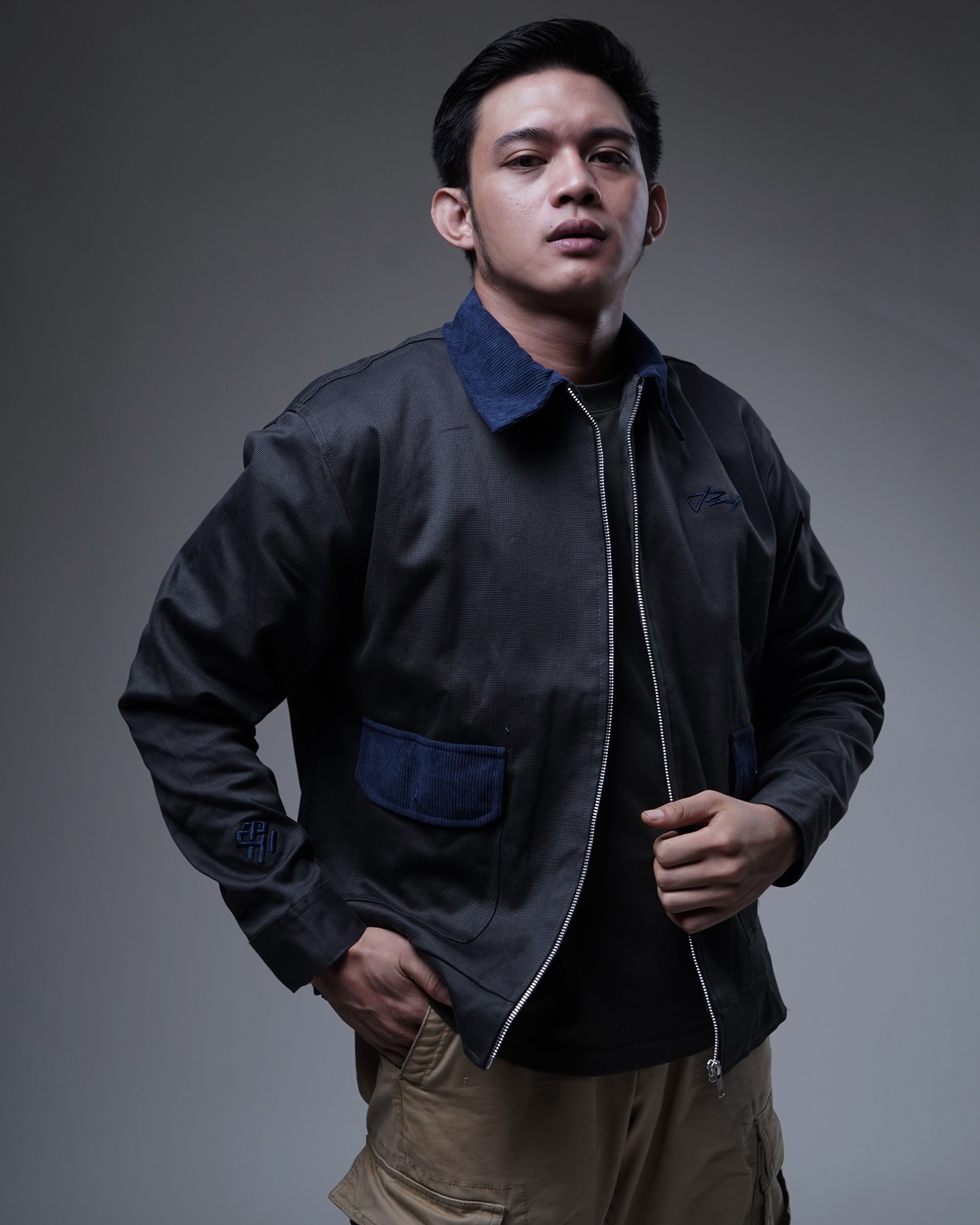 WORK JACKET BOXY CULTDEPT GREY NAVY