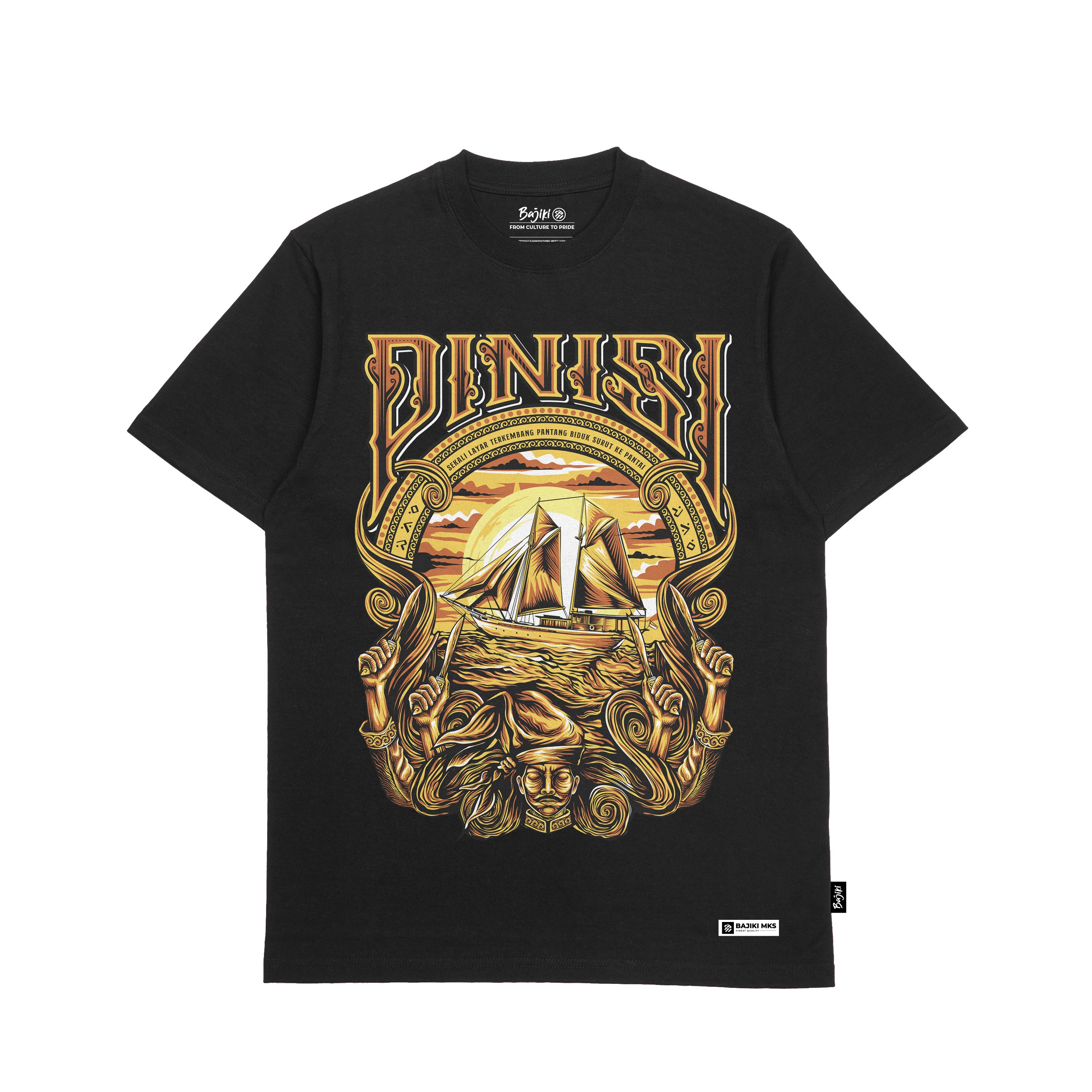 Kaos Bajiki Makassar Phinisi Lontara