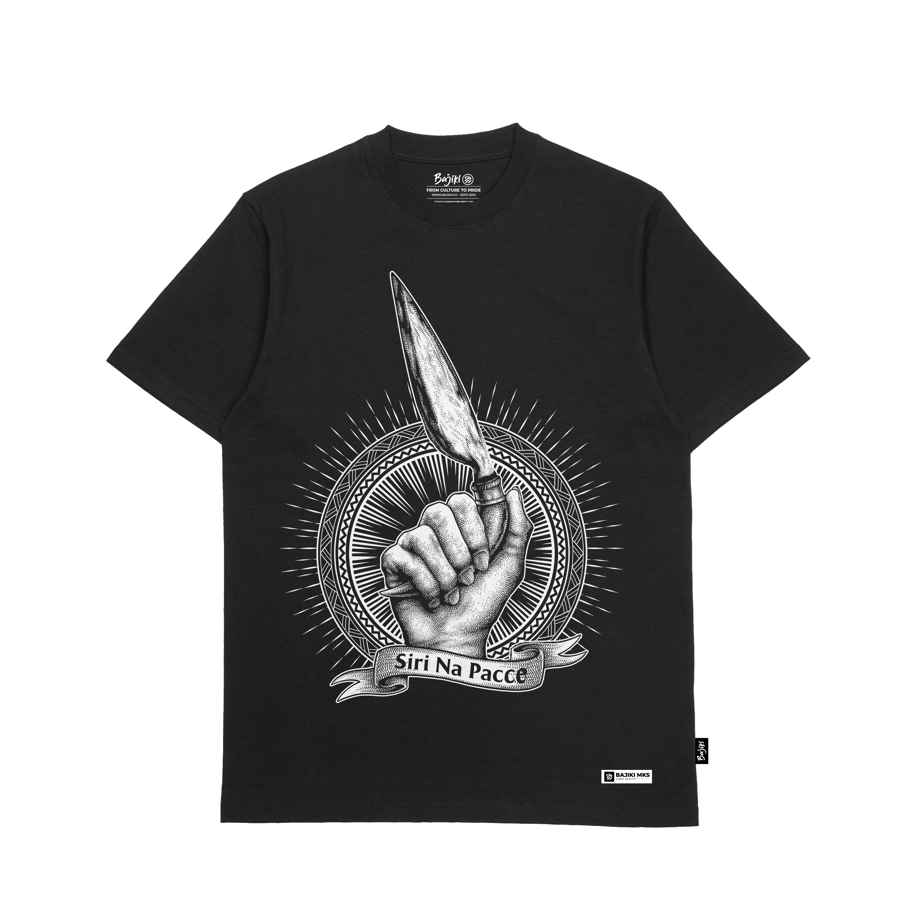 Kaos Bajiki Makassar Badik V2 Hitam