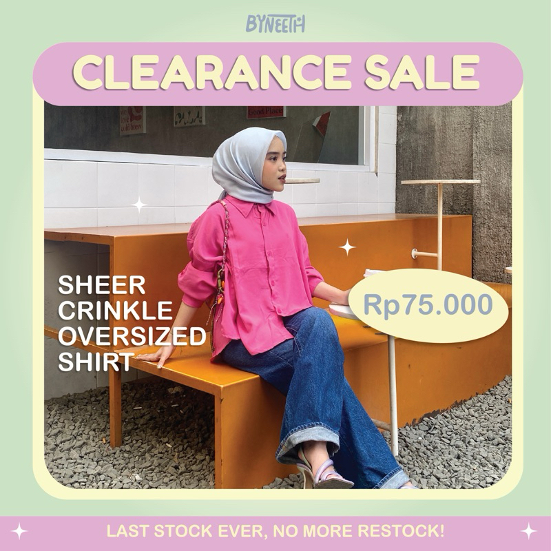 Sheer Crinkle Oversized Shirt BYNEETH