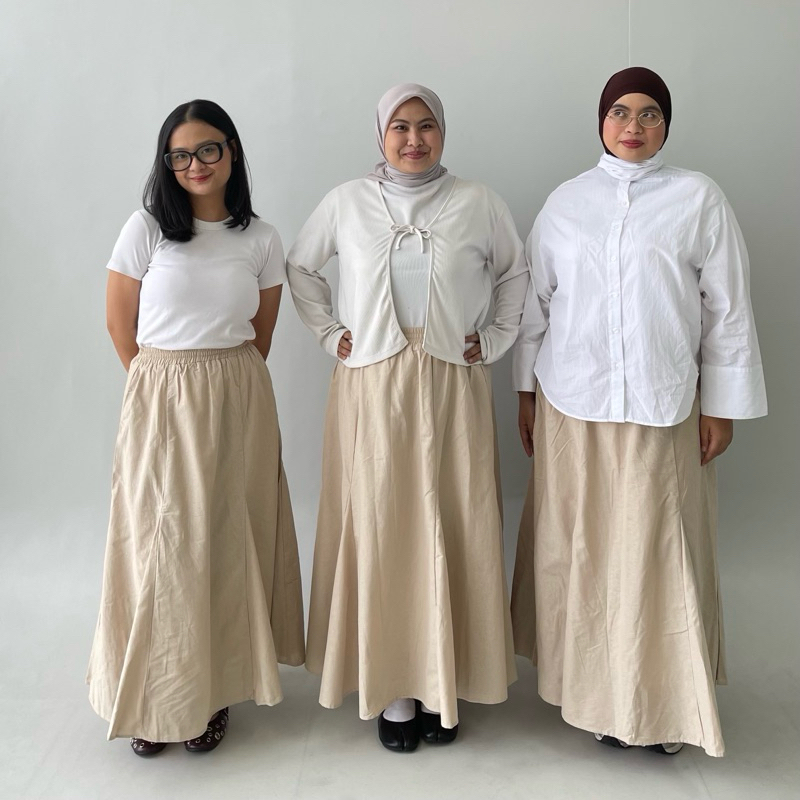 ByNeeth Robin Skirt - Rok linen - Rok basic - Rok A Line - Rok payung - Rok korean style