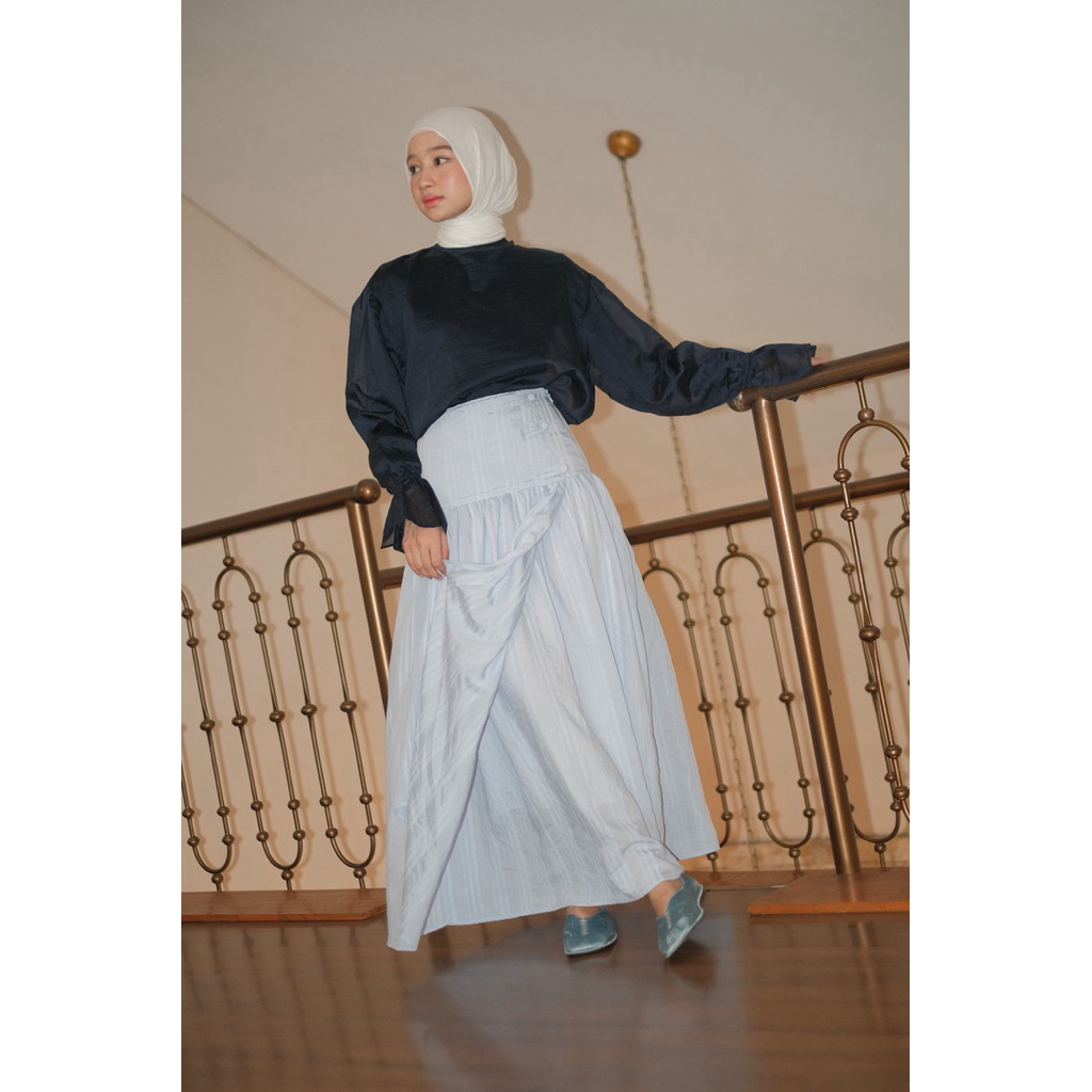 ByNeeth Nola Stripes Skirt - Rok Wanita - Wrapped Skirt