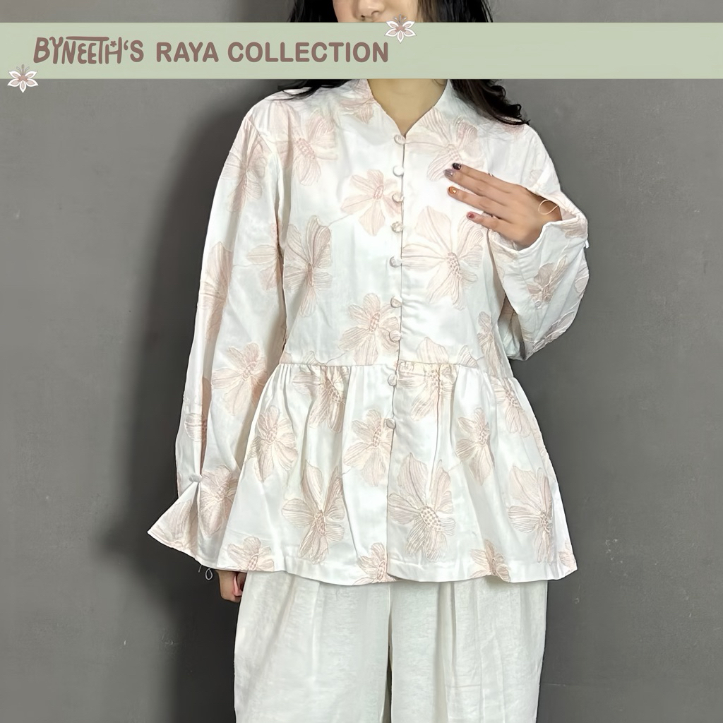 ByNeeth Maryam Blouse - Linen blouse - Embroidery - Baju Lebaran - Koleksi Ramadhan Raya
