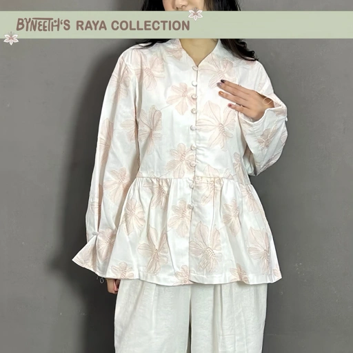 Image of ByNeeth Maryam Blouse - Linen blouse - Embroidery - Baju Lebaran - Koleksi Ramadhan Raya