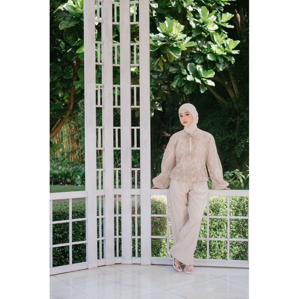 ByNeeth Aisya Lace Blouse - Atasan brookat - Atasan embroidery - Baju Lebaran - Koleksi Ramadhan Raya