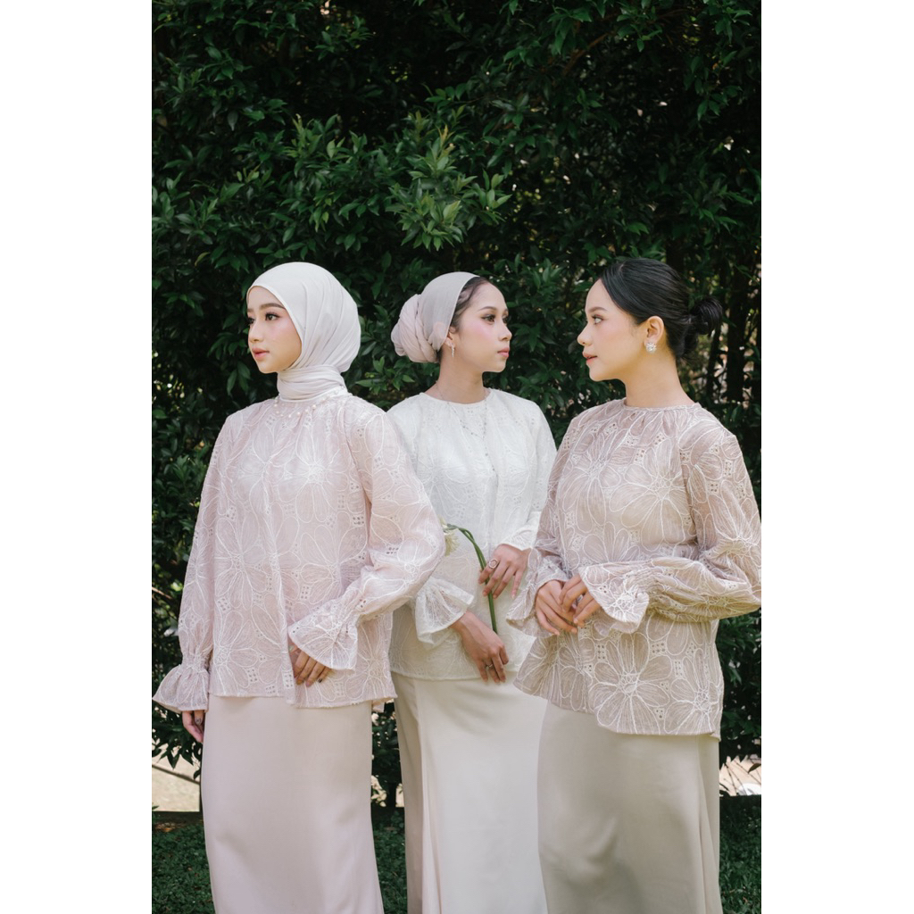 ByNeeth Alla Lace Blouse - Atasan brookat - Atasan embroidery - Baju Lebaran - Koleksi Ramadhan Raya