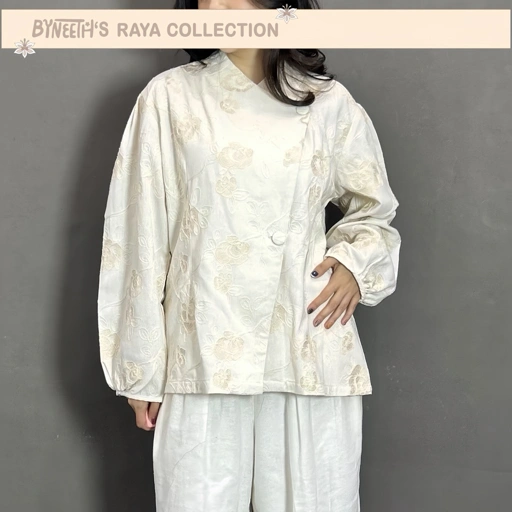 Image of ByNeeth Huda Janggan - Linen Janggan - Embroidery - Baju Lebaran - Koleksi Ramadhan Raya