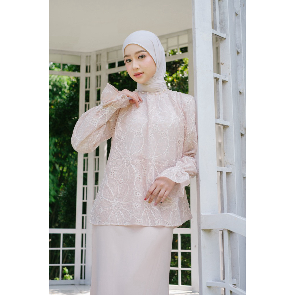 ByNeeth Alla Lace Blouse - Atasan brookat - Atasan embroidery - Baju Lebaran - Koleksi Ramadhan Raya