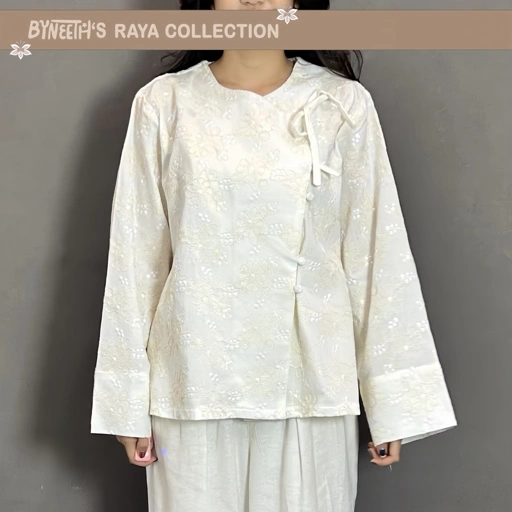 Image of ByNeeth Noor Janggan - Linen Janggan - Embroidery - Baju Lebaran - Koleksi Ramadhan Raya