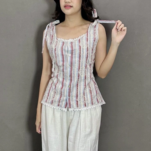 Image of ByNeeth Daisy Tanktop - Atasan Wanita - Flower Embroidery - Tanktop Motif Bunga