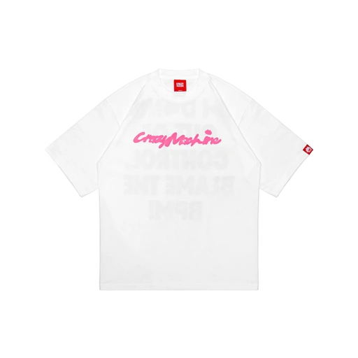 CRAZYMACHINE "OUT OF CONTROL" WHITE TEE