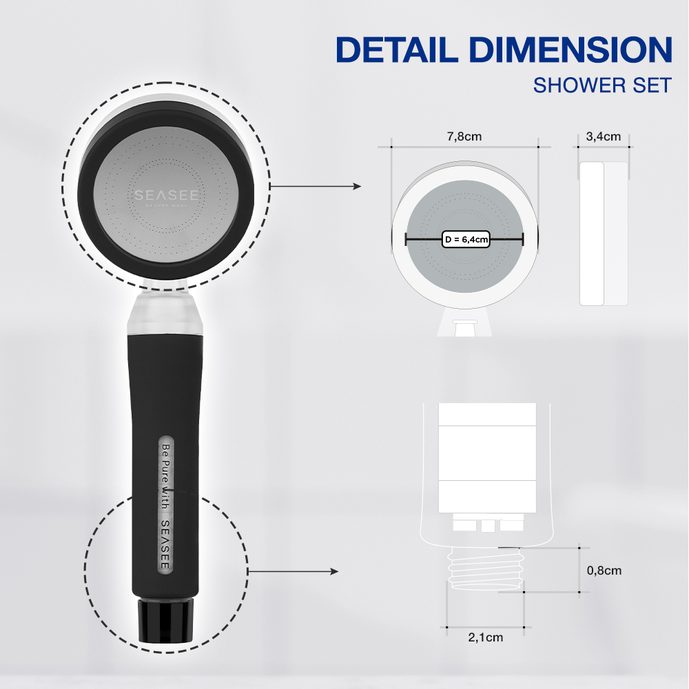 [Kit] SEASEE Premium Shower Filter Kit - Jet Black