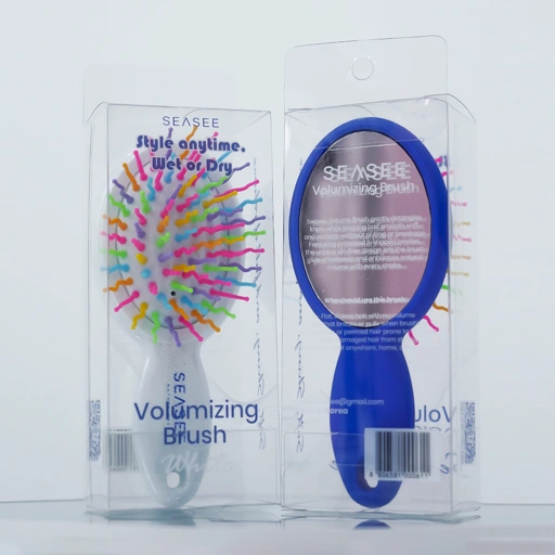 Image of SEASEE Rainbow Volume brush With Mirror (On the Go) | Sisir Rambut - Putih