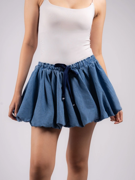 Image of SARALINA DENIM SKORT