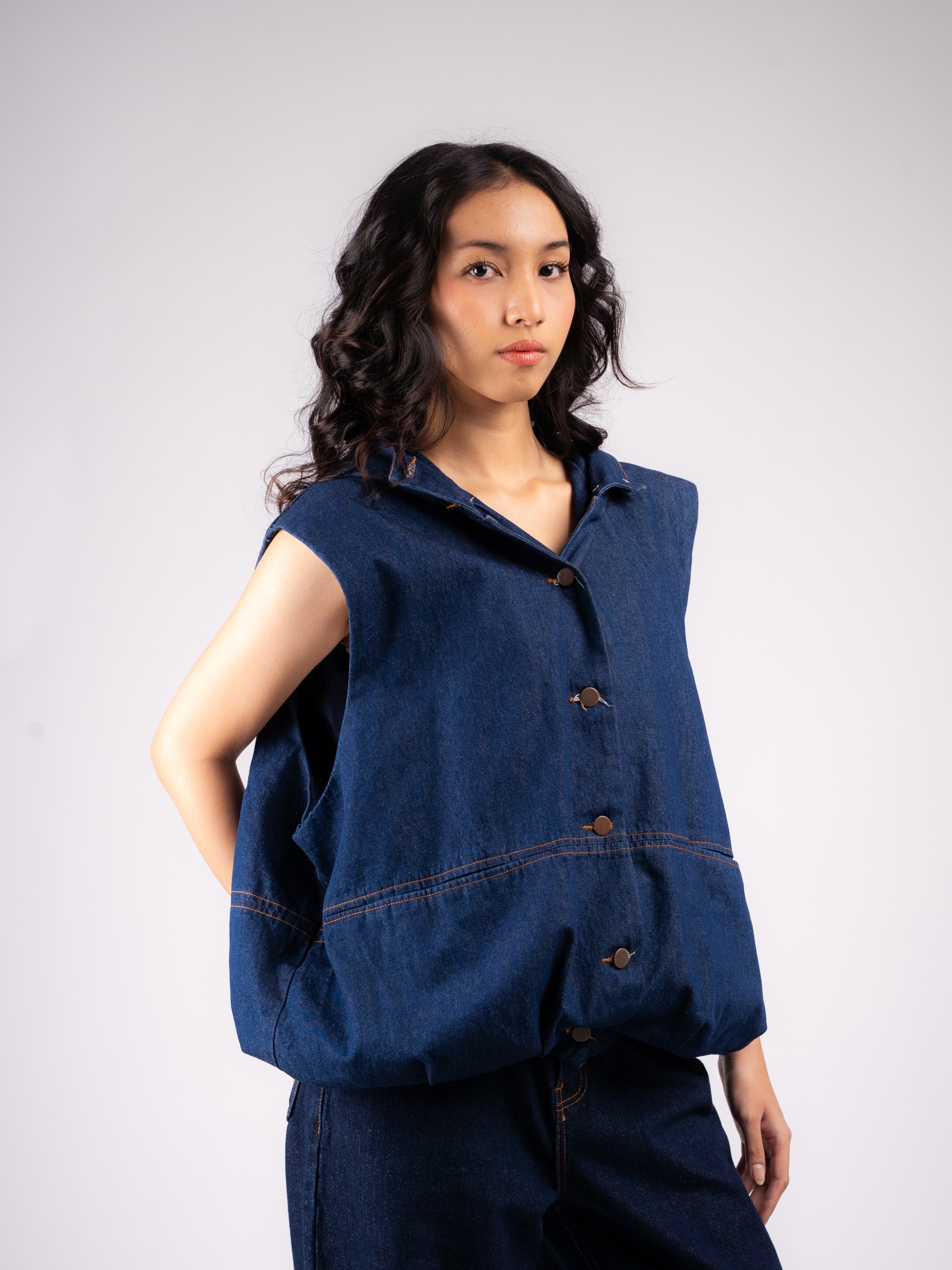 BENJI DENIM HOODIE VEST