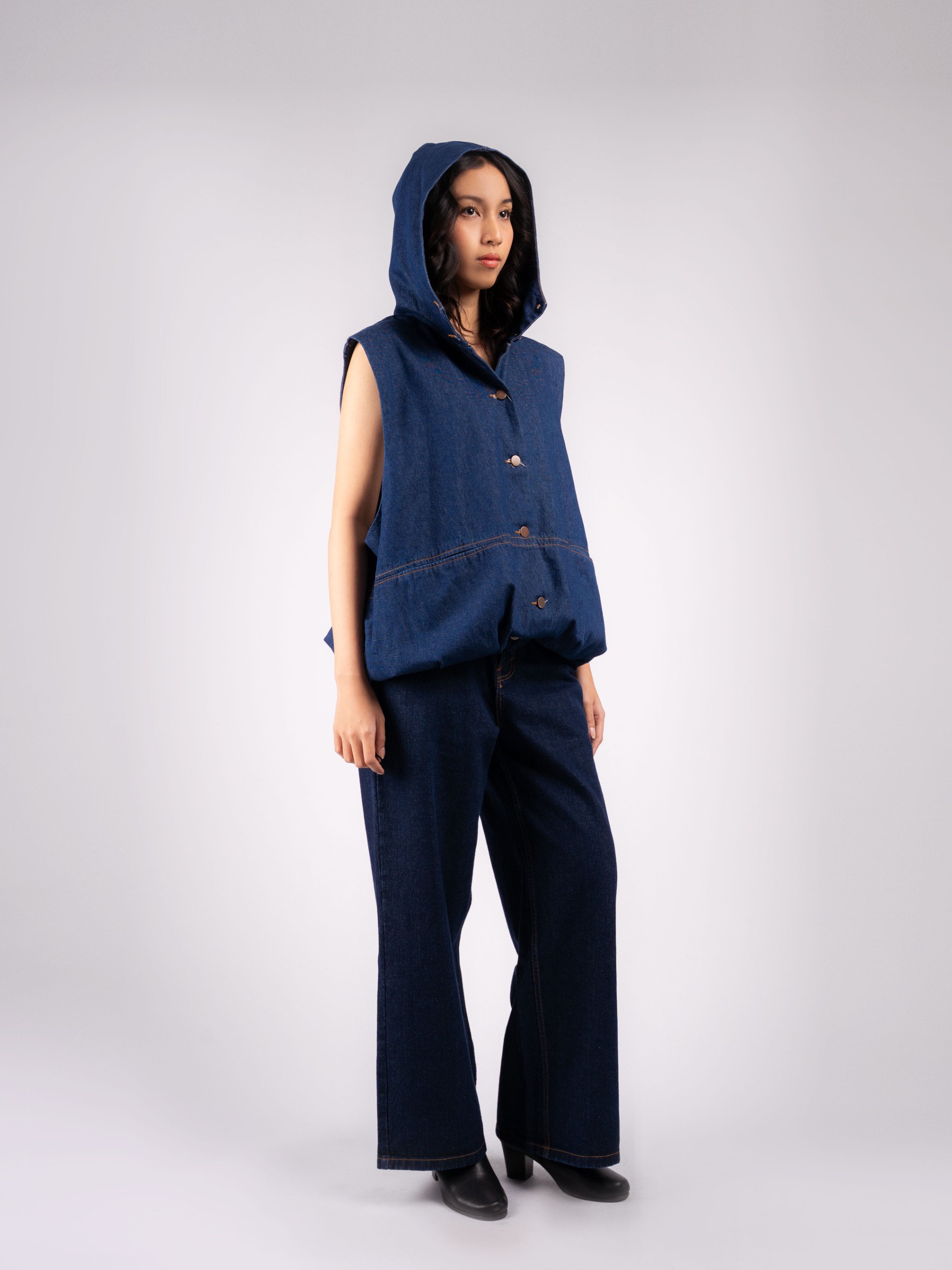 BENJI DENIM HOODIE VEST