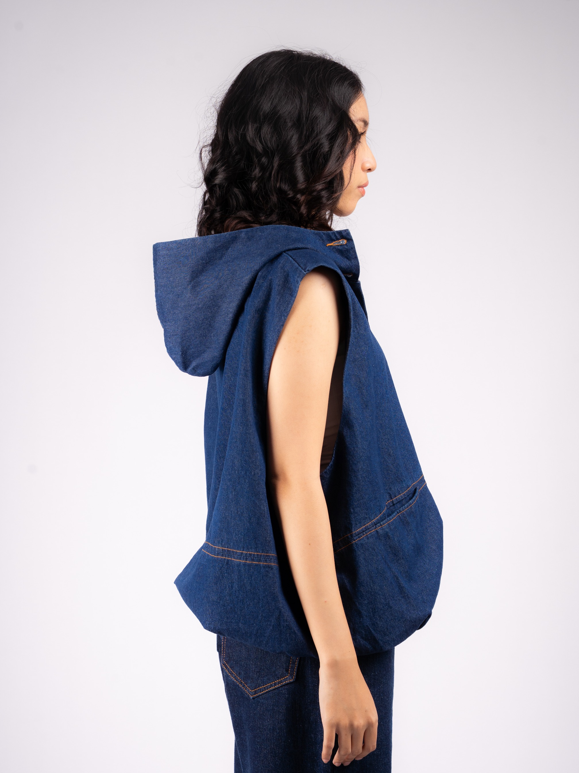 BENJI DENIM HOODIE VEST