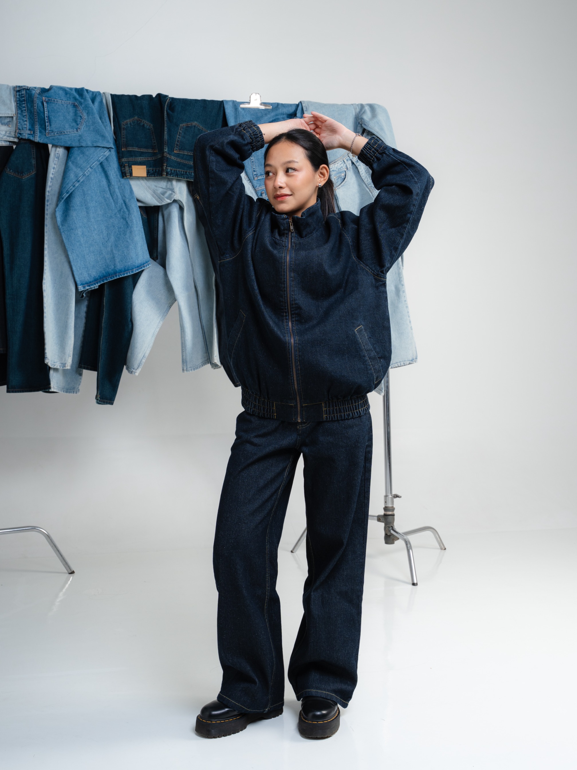 ZENNA DENIM TRACK JACKET