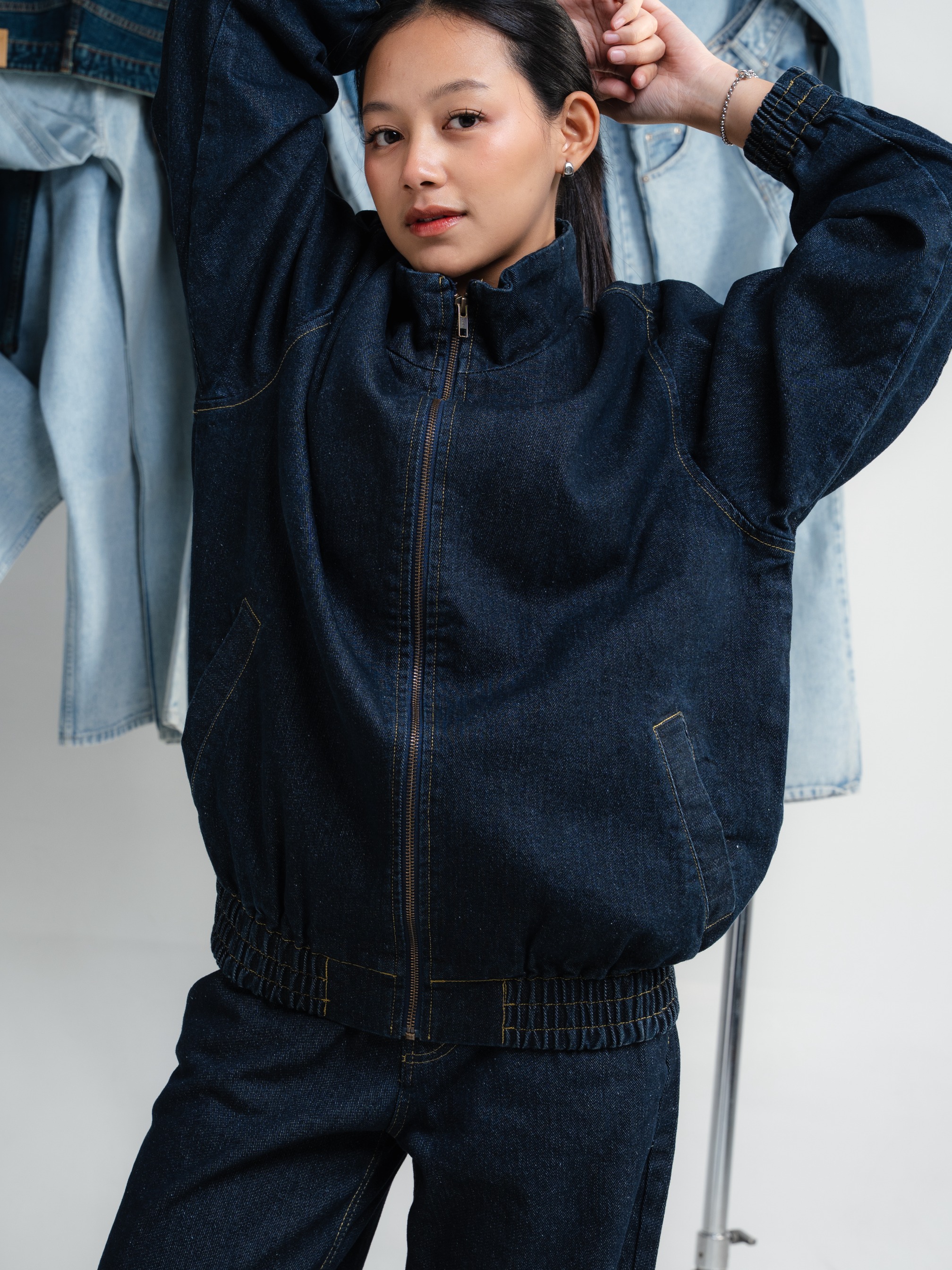ZENNA DENIM TRACK JACKET