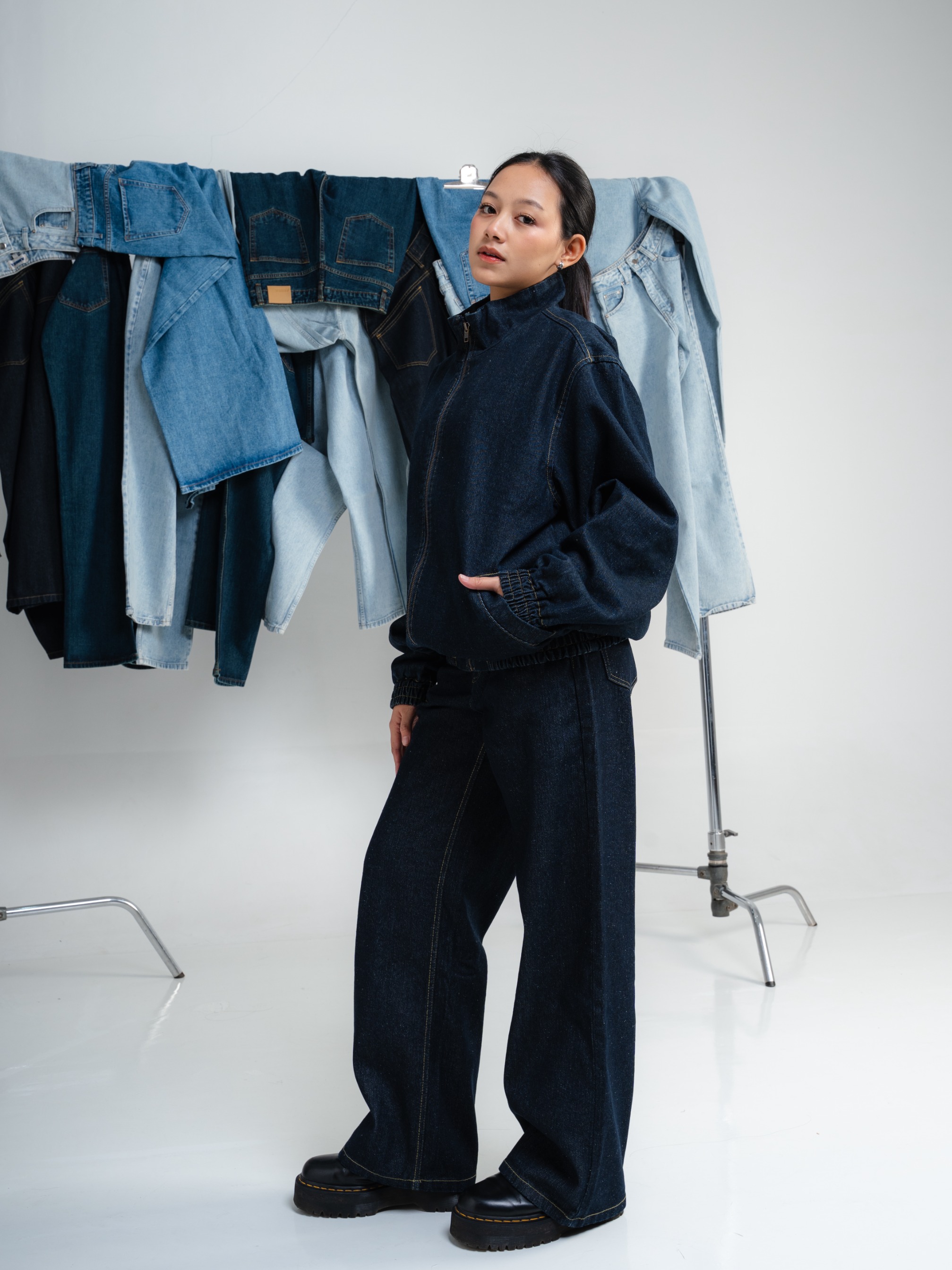 ZENNA DENIM TRACK JACKET