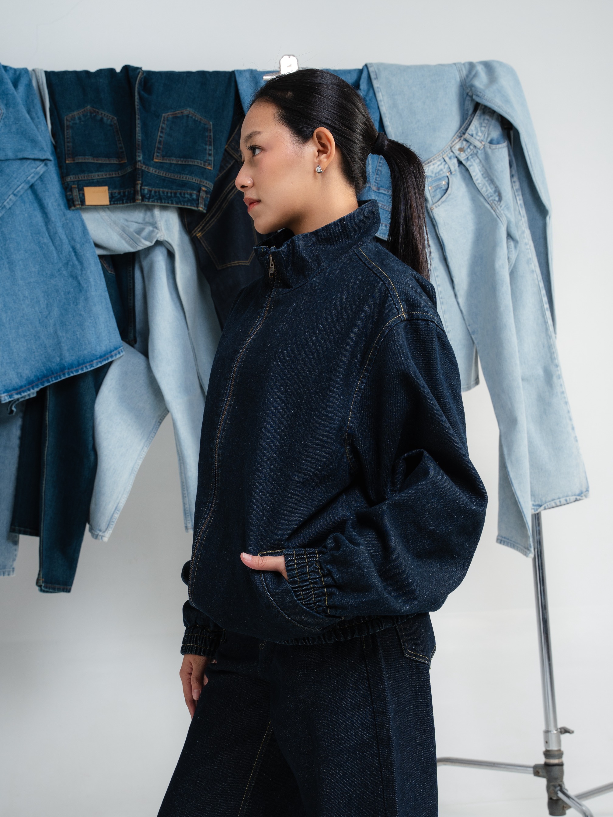 ZENNA DENIM TRACK JACKET