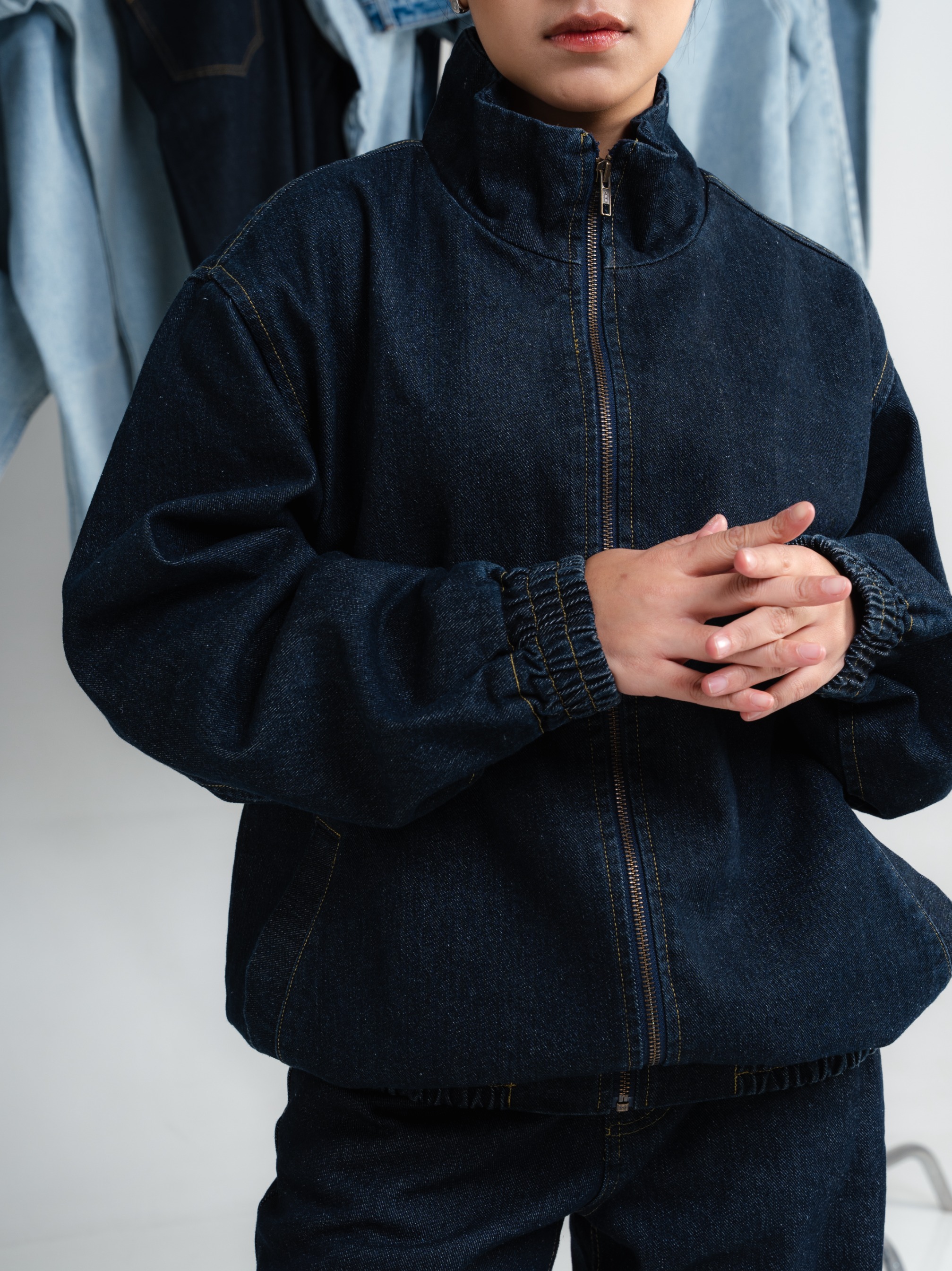 ZENNA DENIM TRACK JACKET