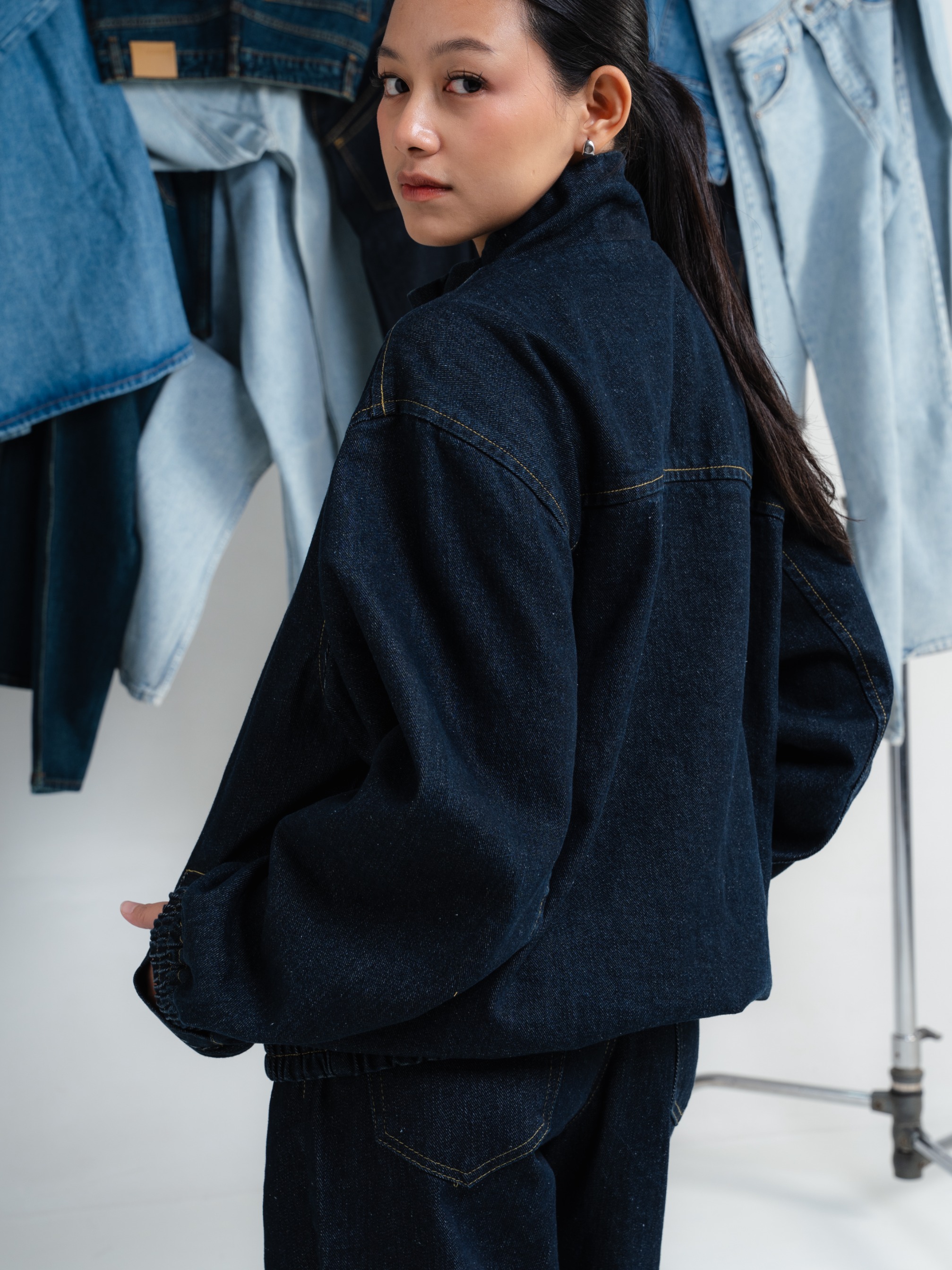 ZENNA DENIM TRACK JACKET