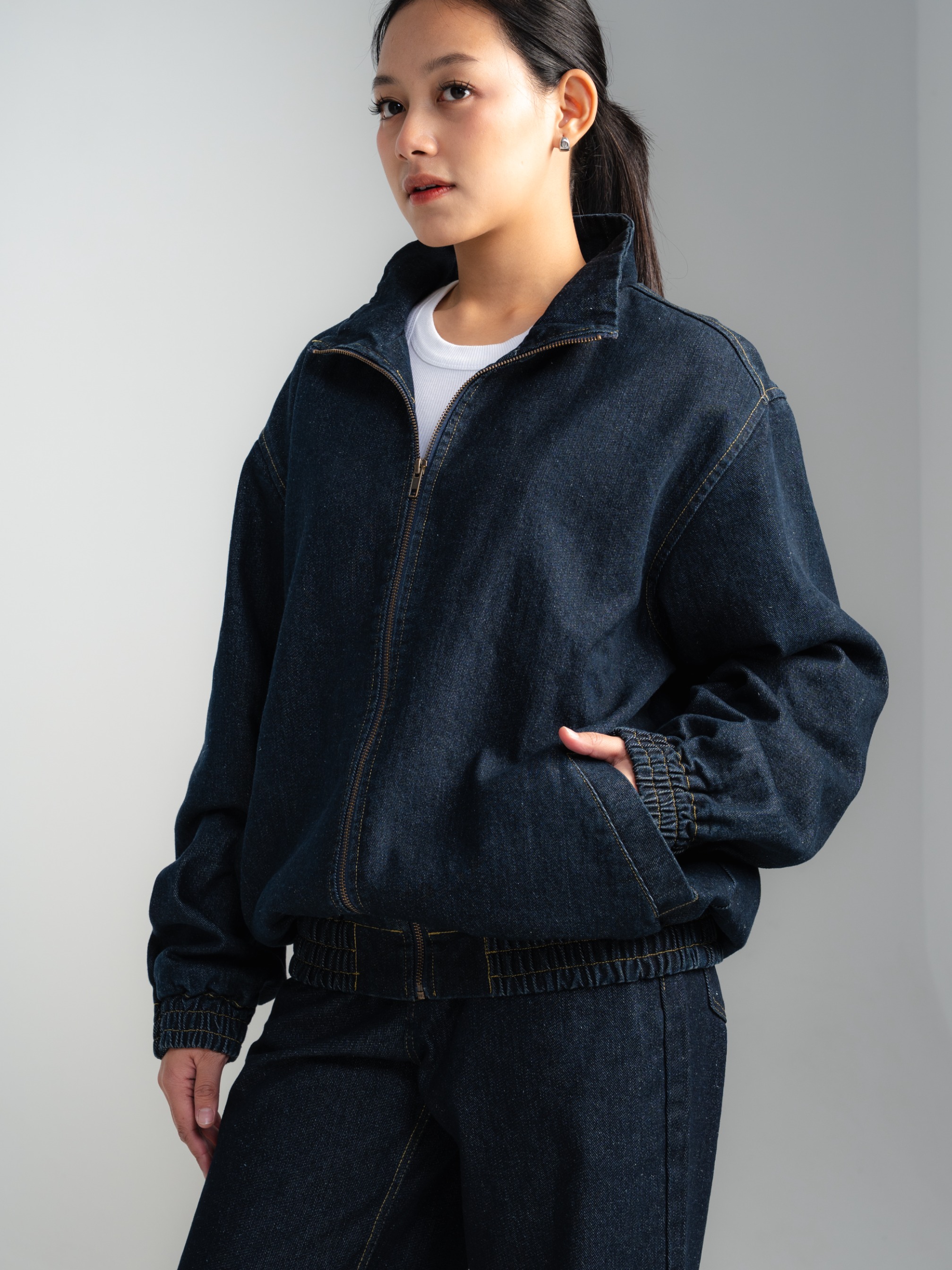 ZENNA DENIM TRACK JACKET