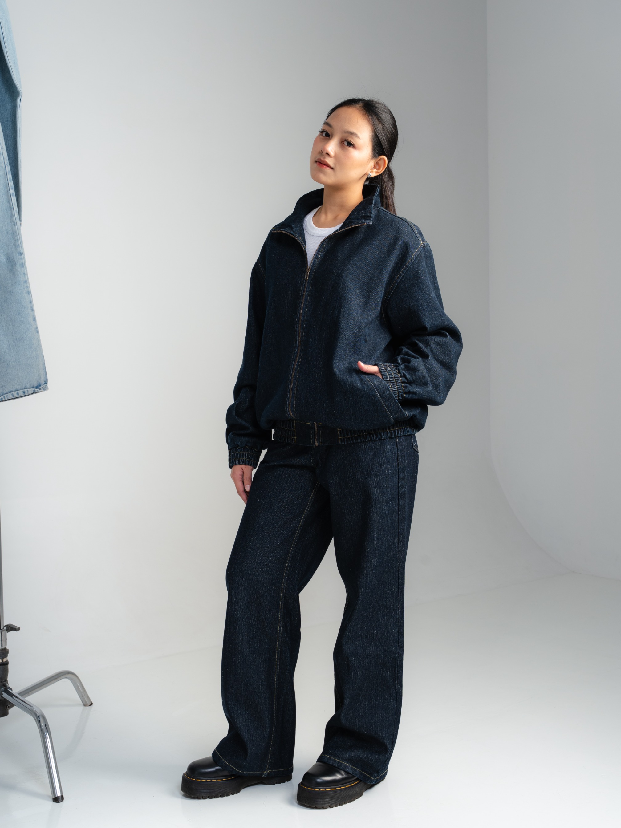 ZENNA DENIM TRACK JACKET