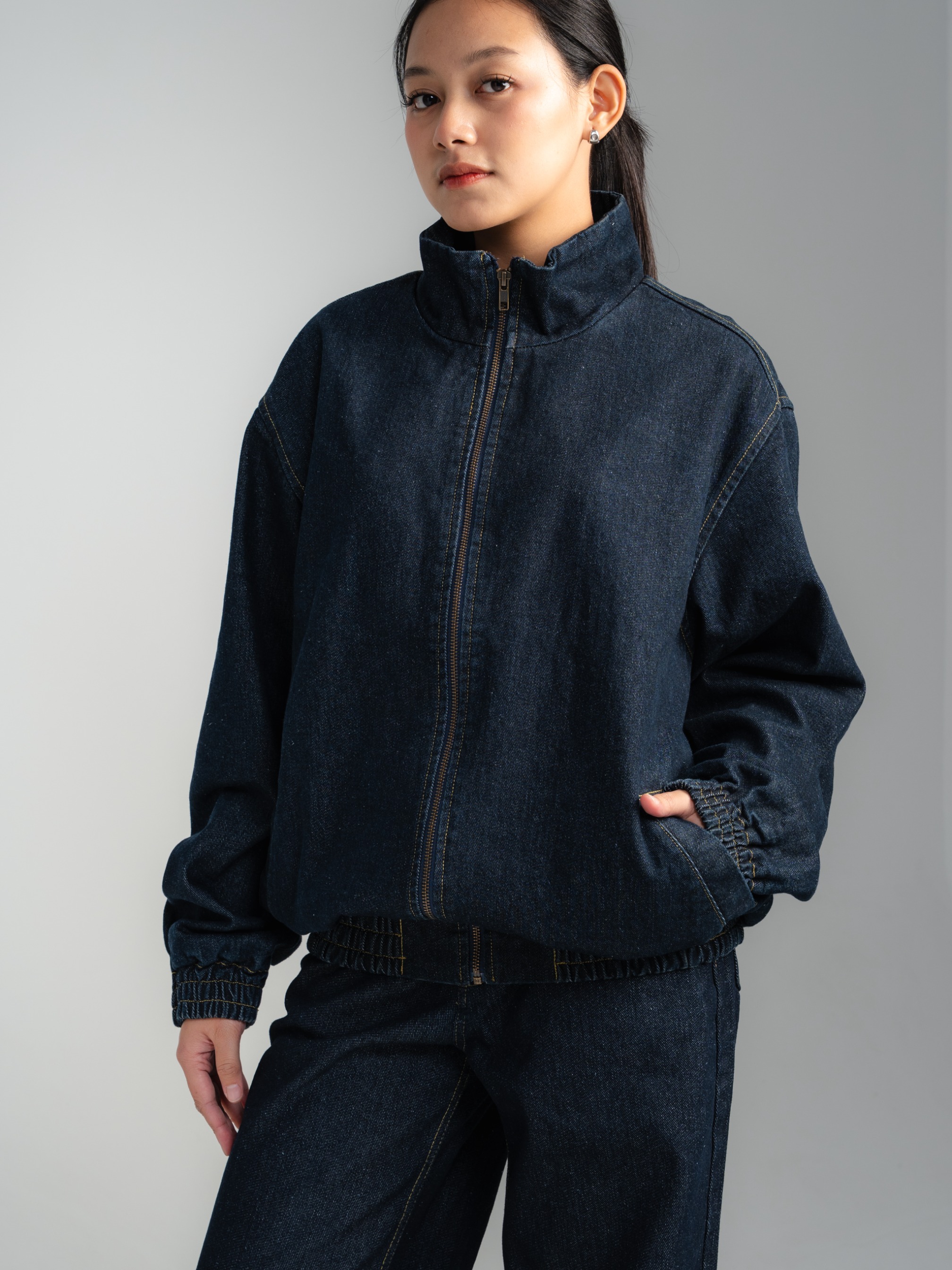 ZENNA DENIM TRACK JACKET