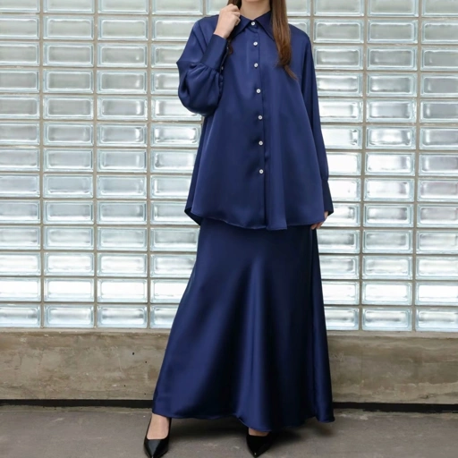 Image of Timeless Flare Satin Skirt