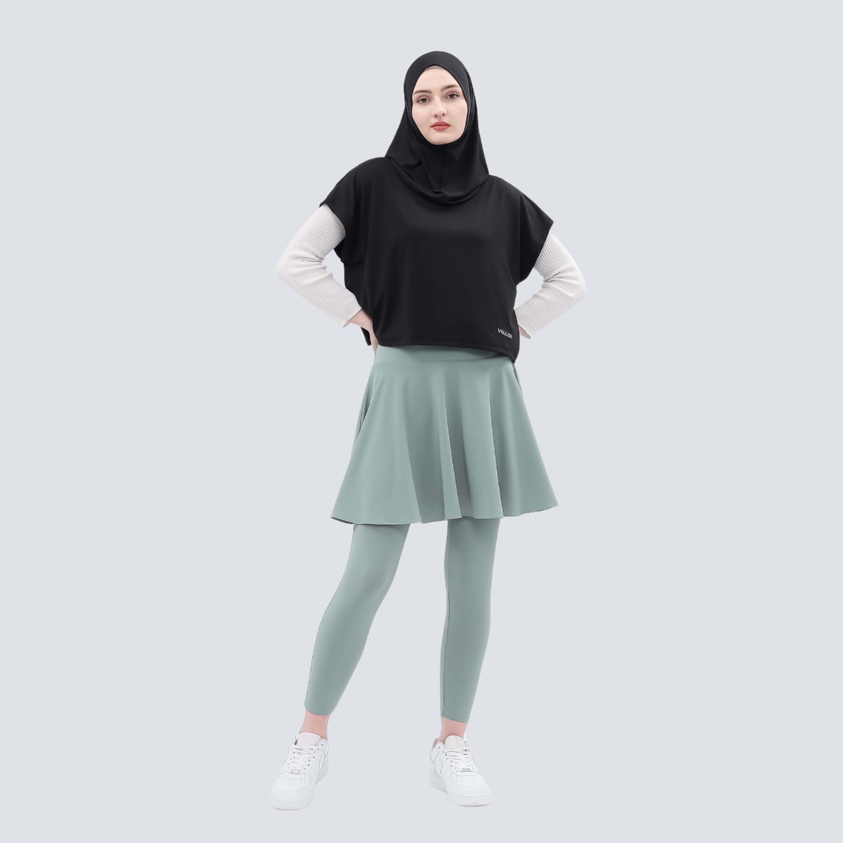 Vellqa Gaharu Legging Skirt - "Aqua"